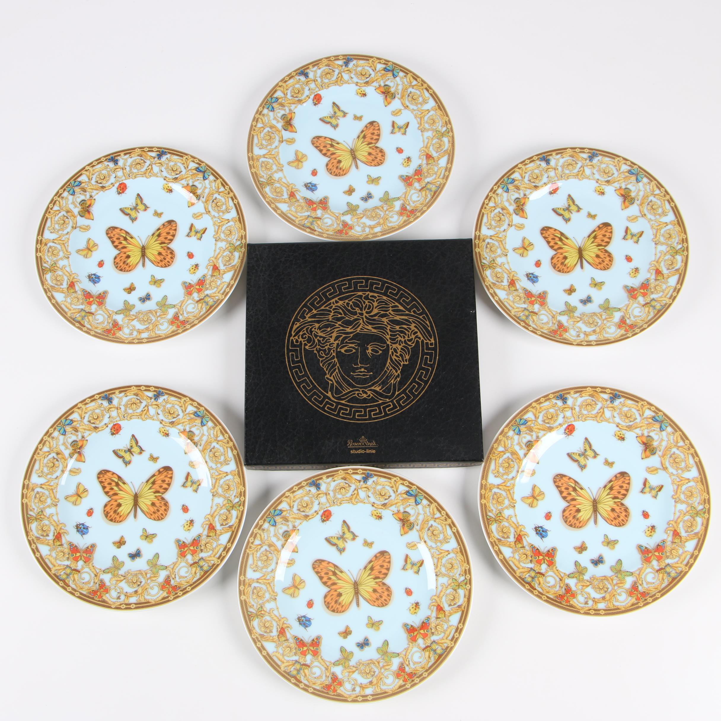 Versace for Rosenthal "Le Jardin des Papillons" Porcelain Bread & Butter Plates