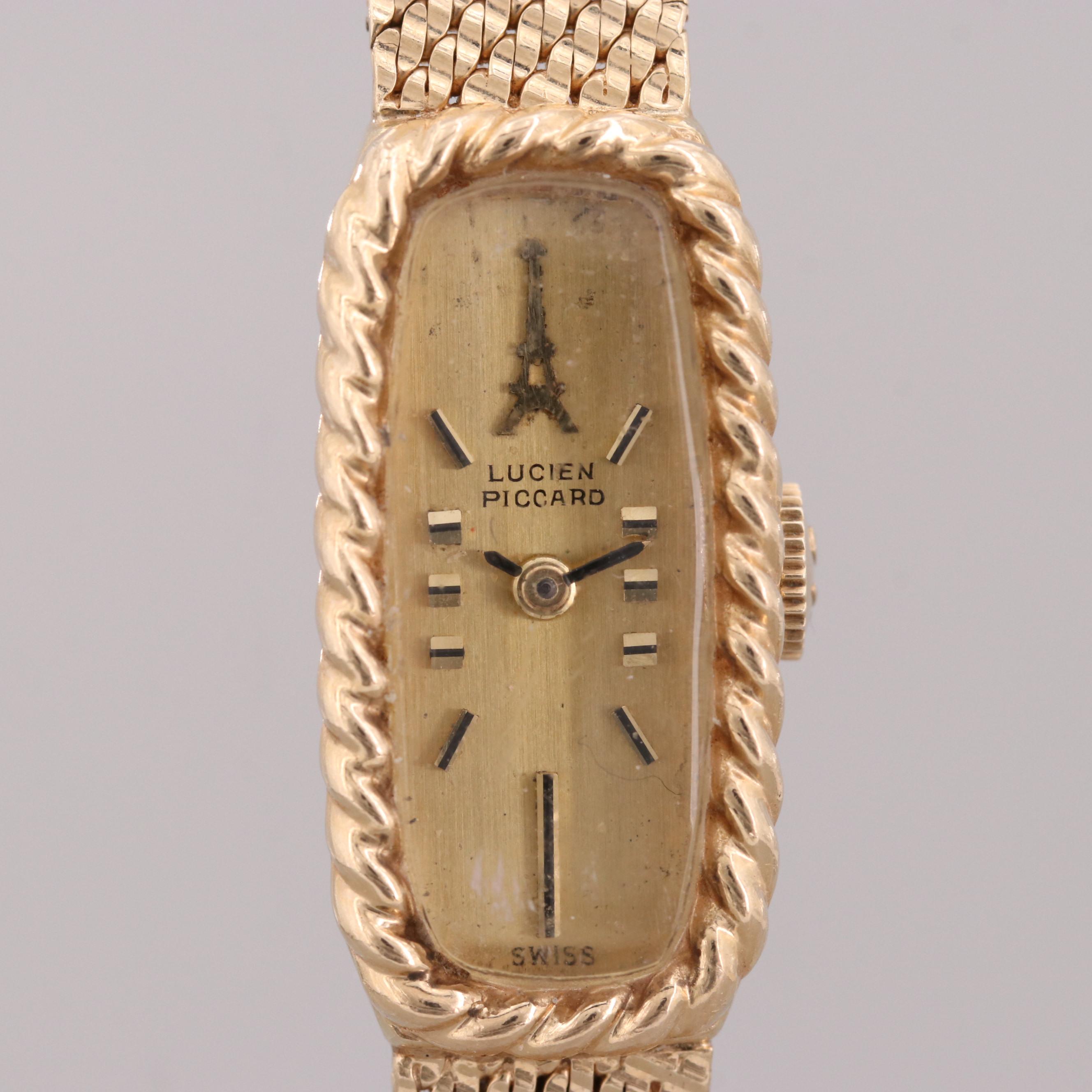 Lucien Piccard 14K Yellow Gold Seventeen Jewel Watch