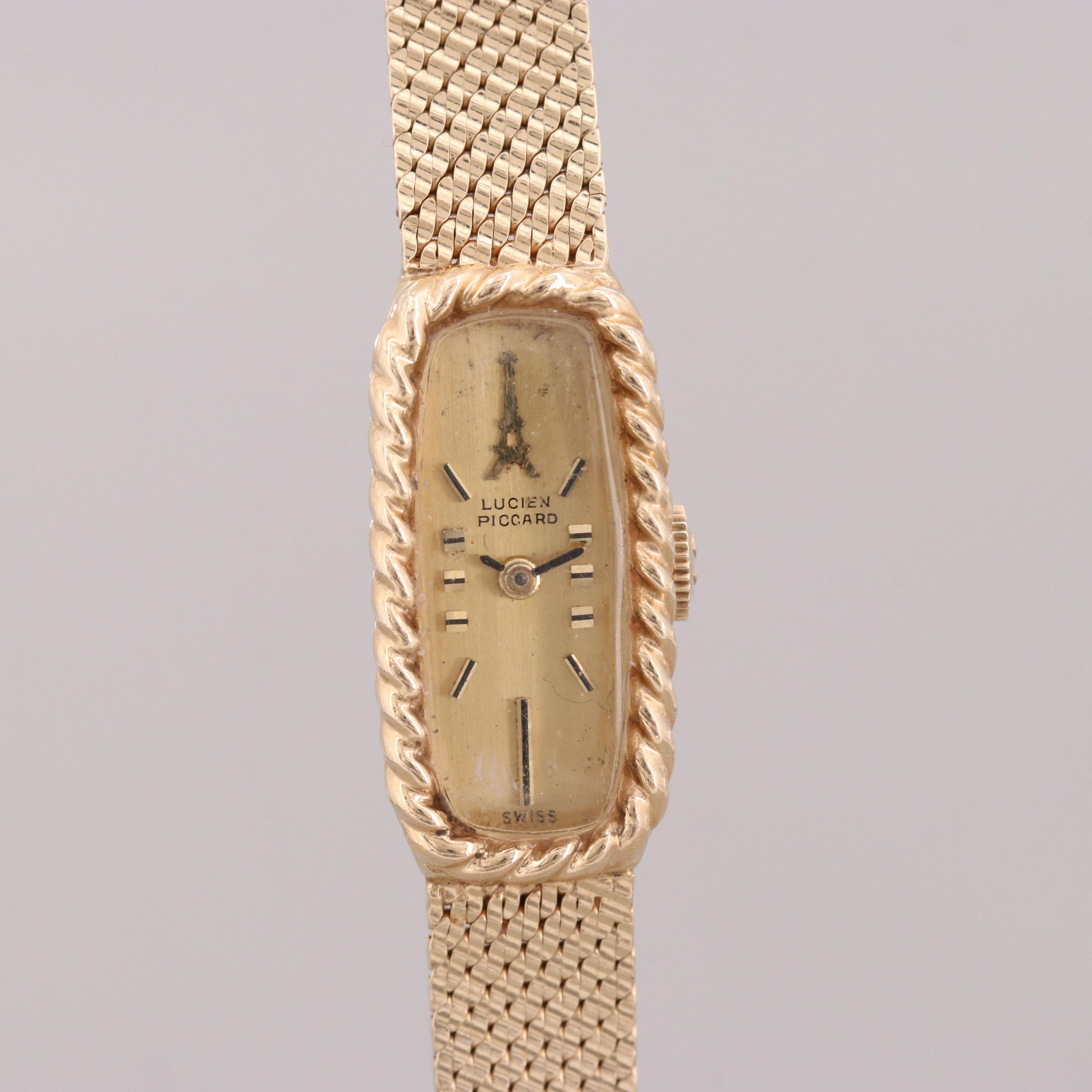 Lucien Piccard 14K Yellow Gold Seventeen Jewel Watch
