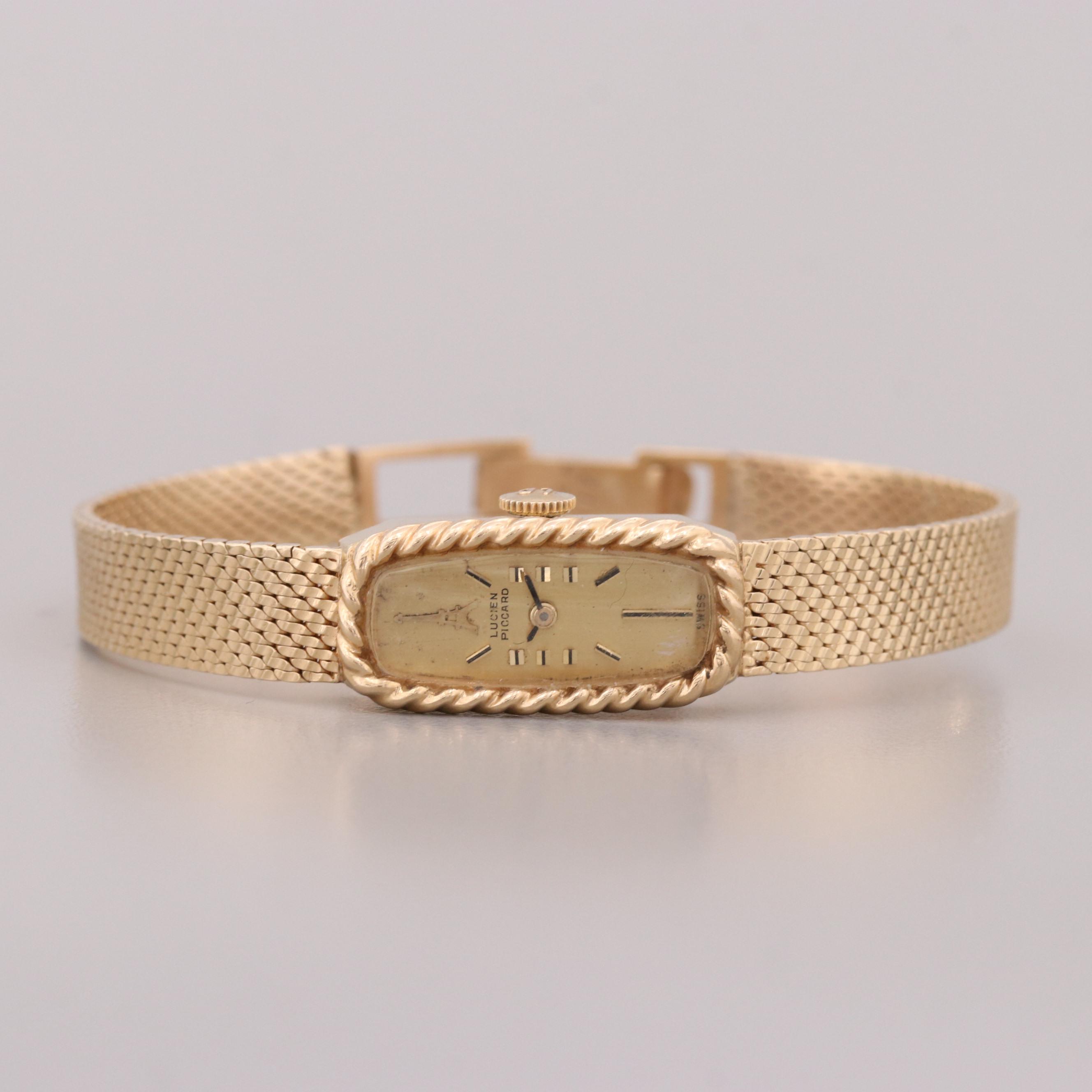 Lucien Piccard 14K Yellow Gold Seventeen Jewel Watch