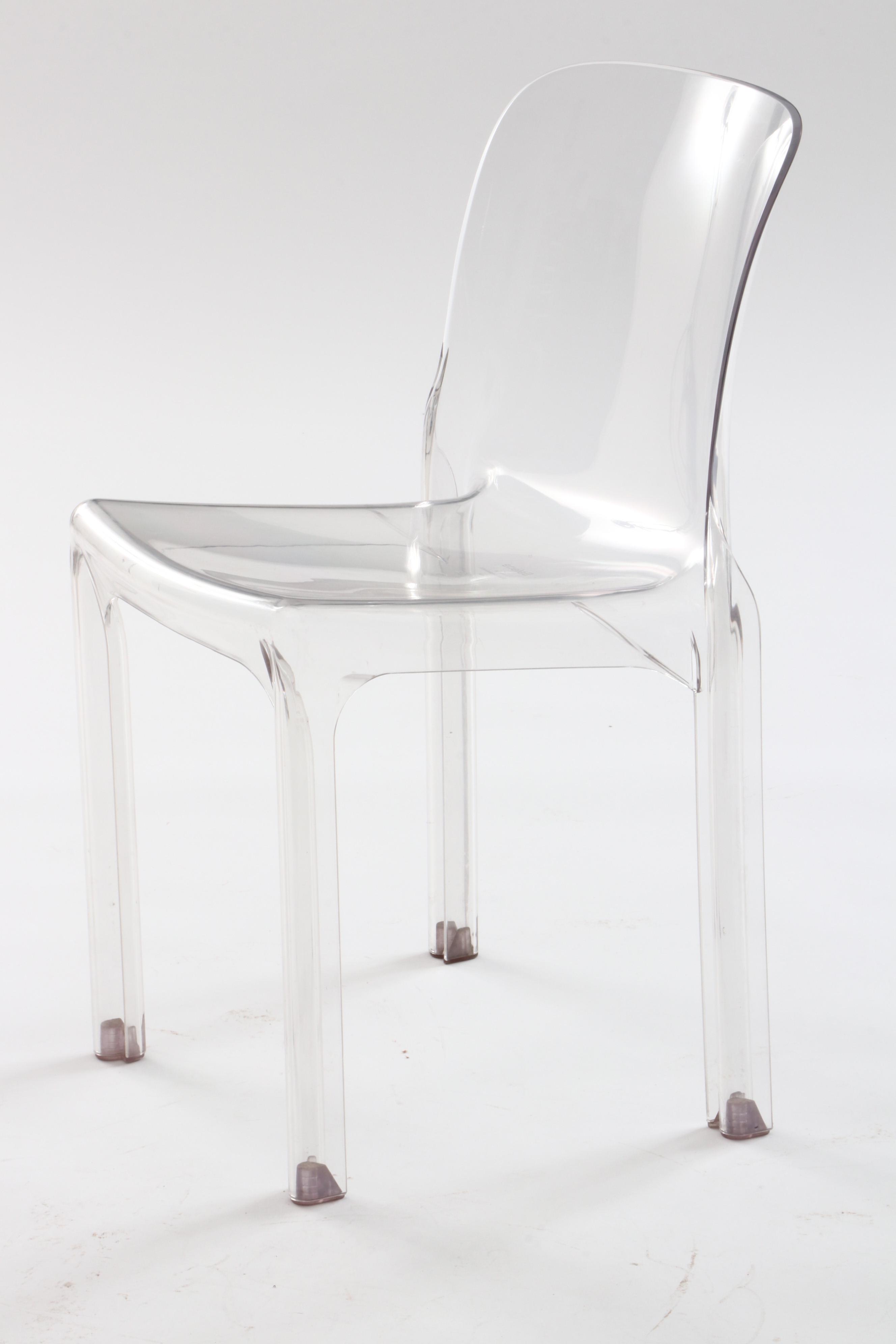 Vico Magistretti for Heller "Selene" Ghost Stacking Side Chairs