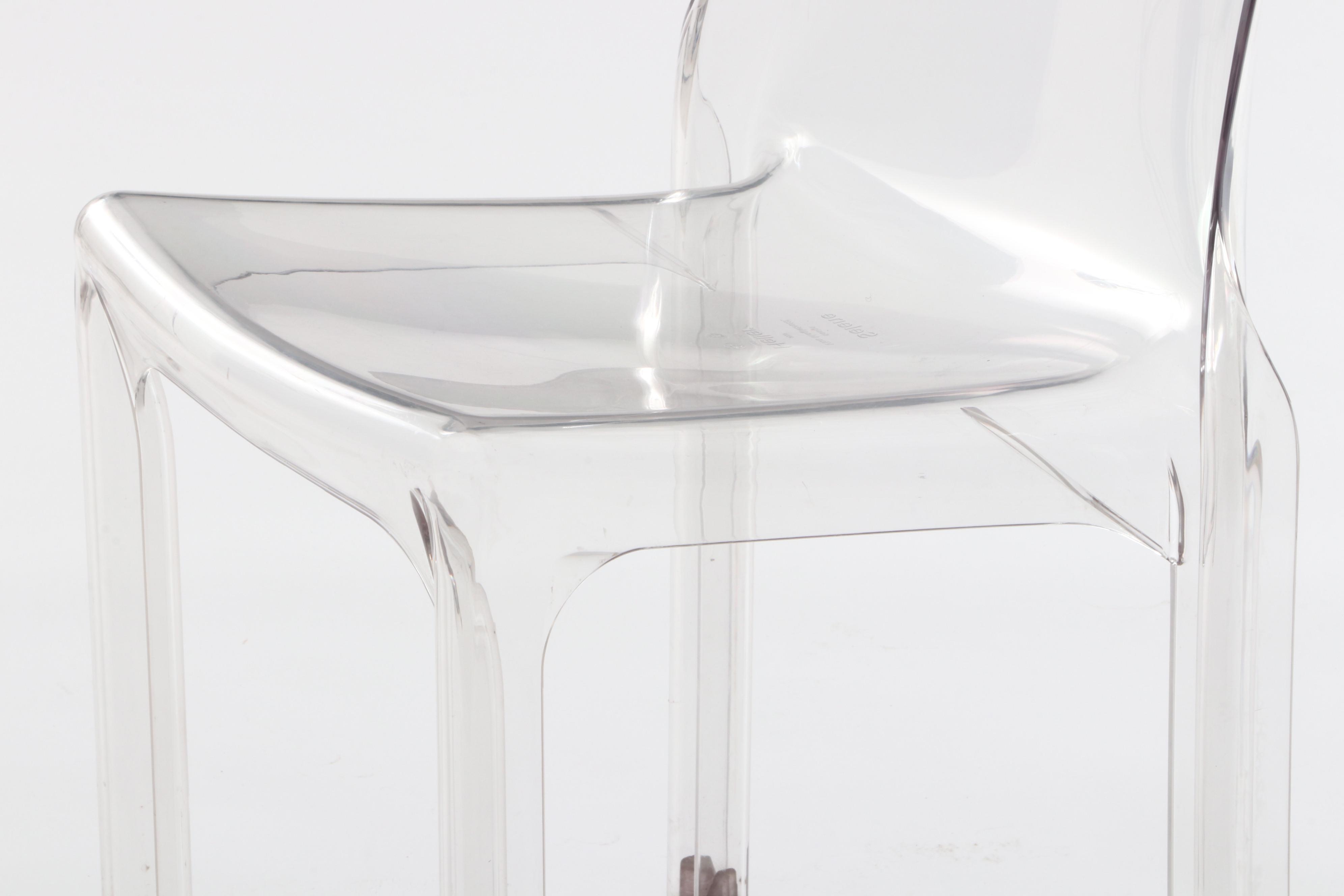 Vico Magistretti for Heller "Selene" Ghost Stacking Side Chairs