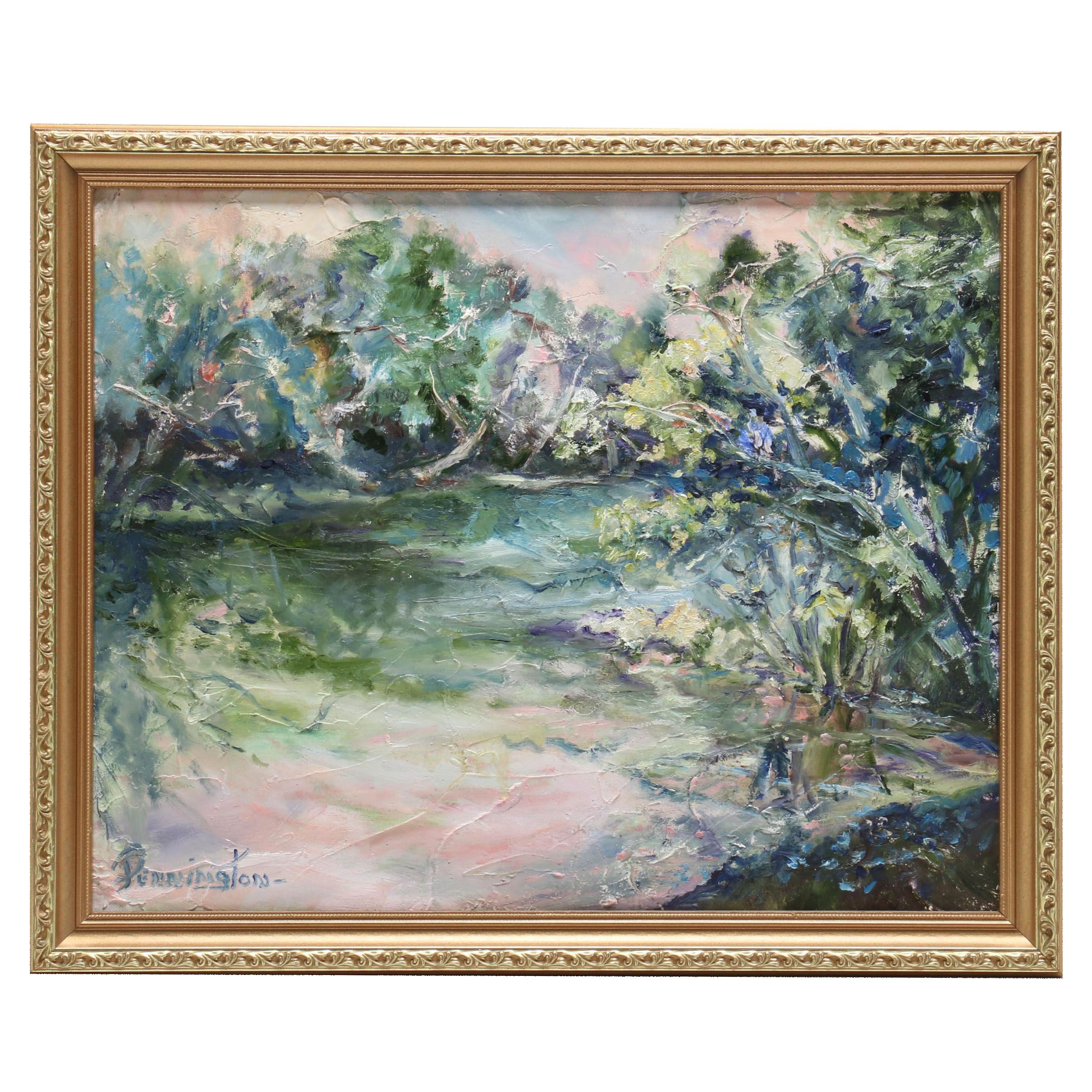 Pennington Impressionist Style Landscape Oil Painting