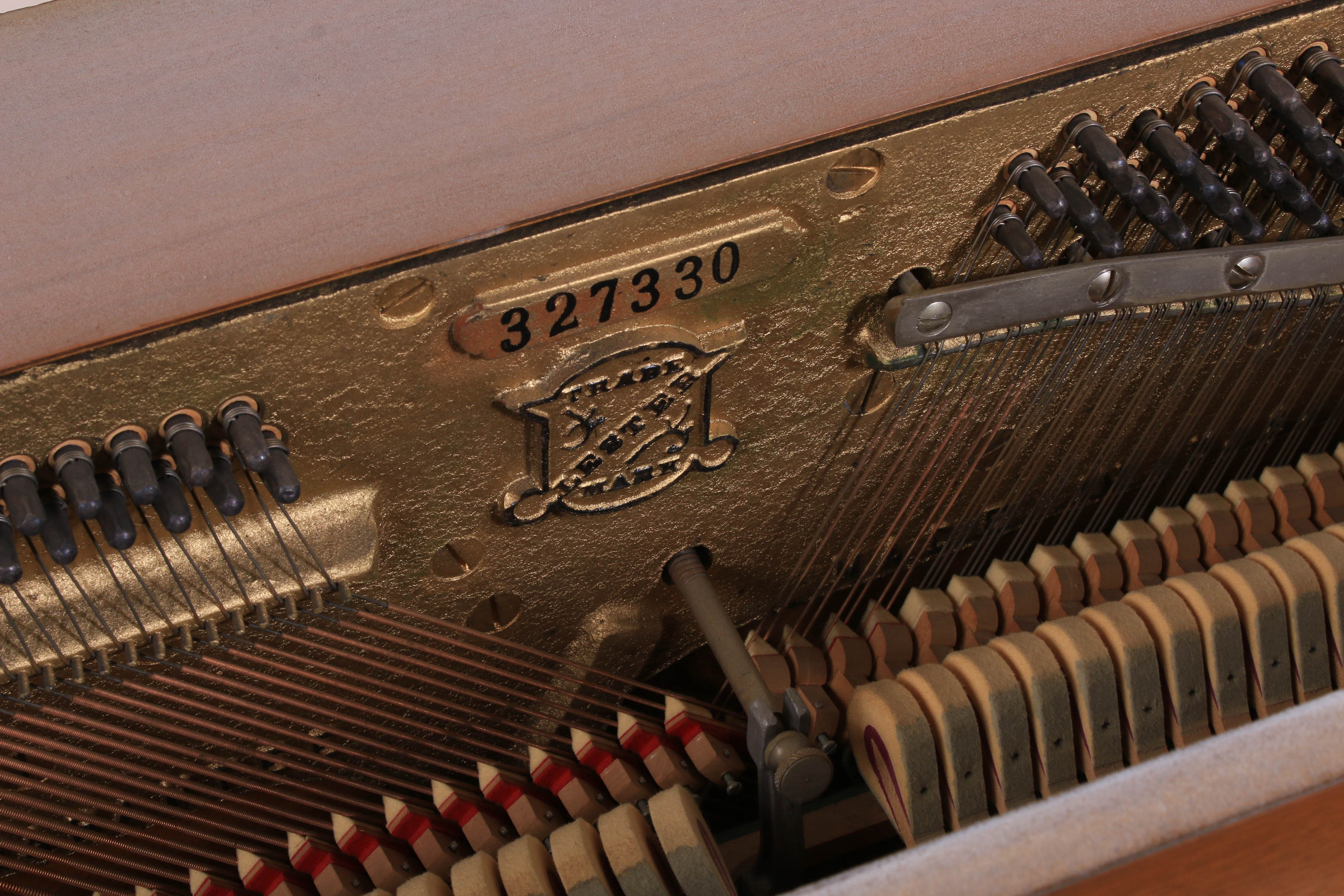 Lester Spinet Upright Piano with Bench and Sheet Music