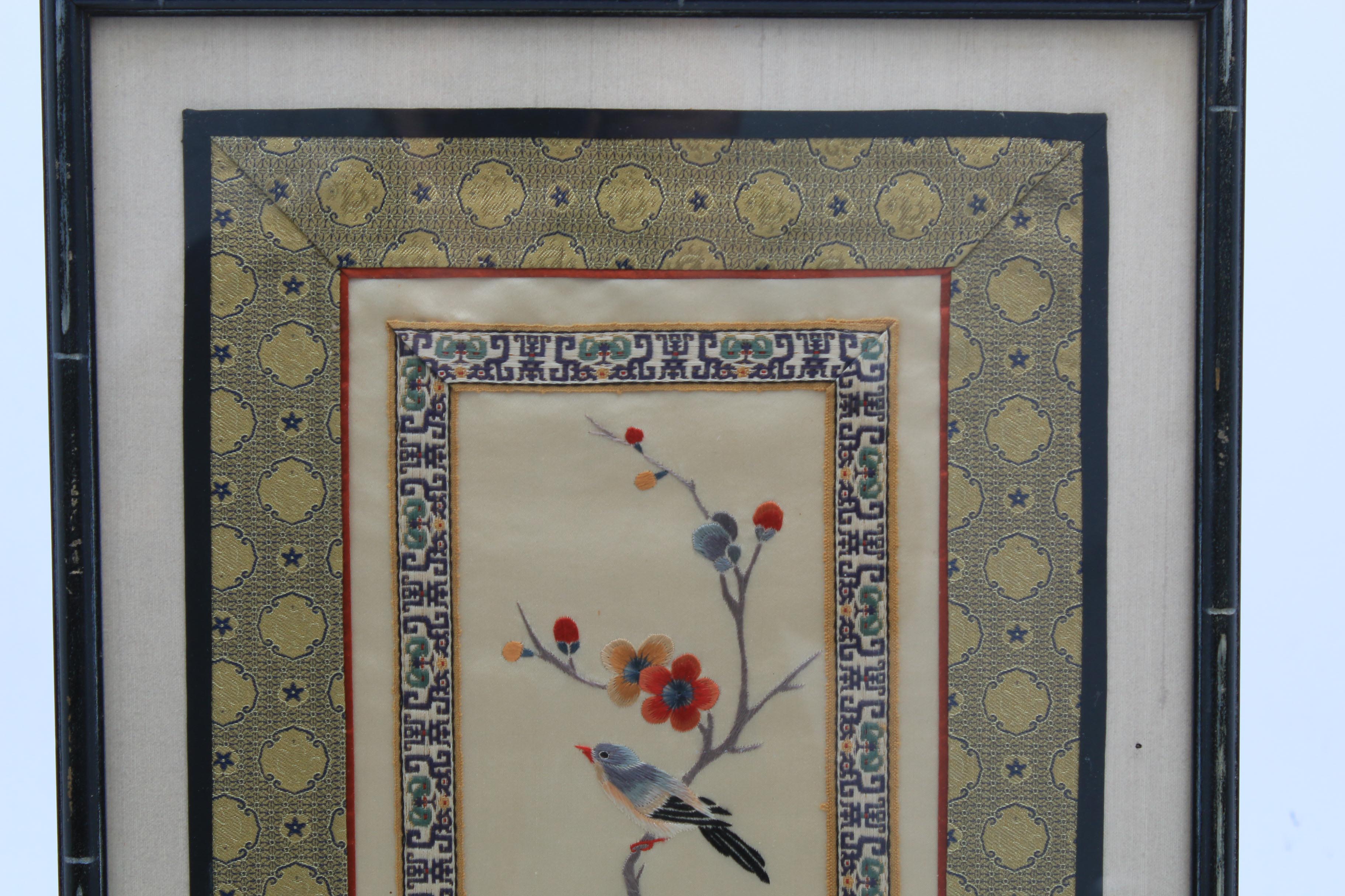 Chinese Silk Embroidered Panel
