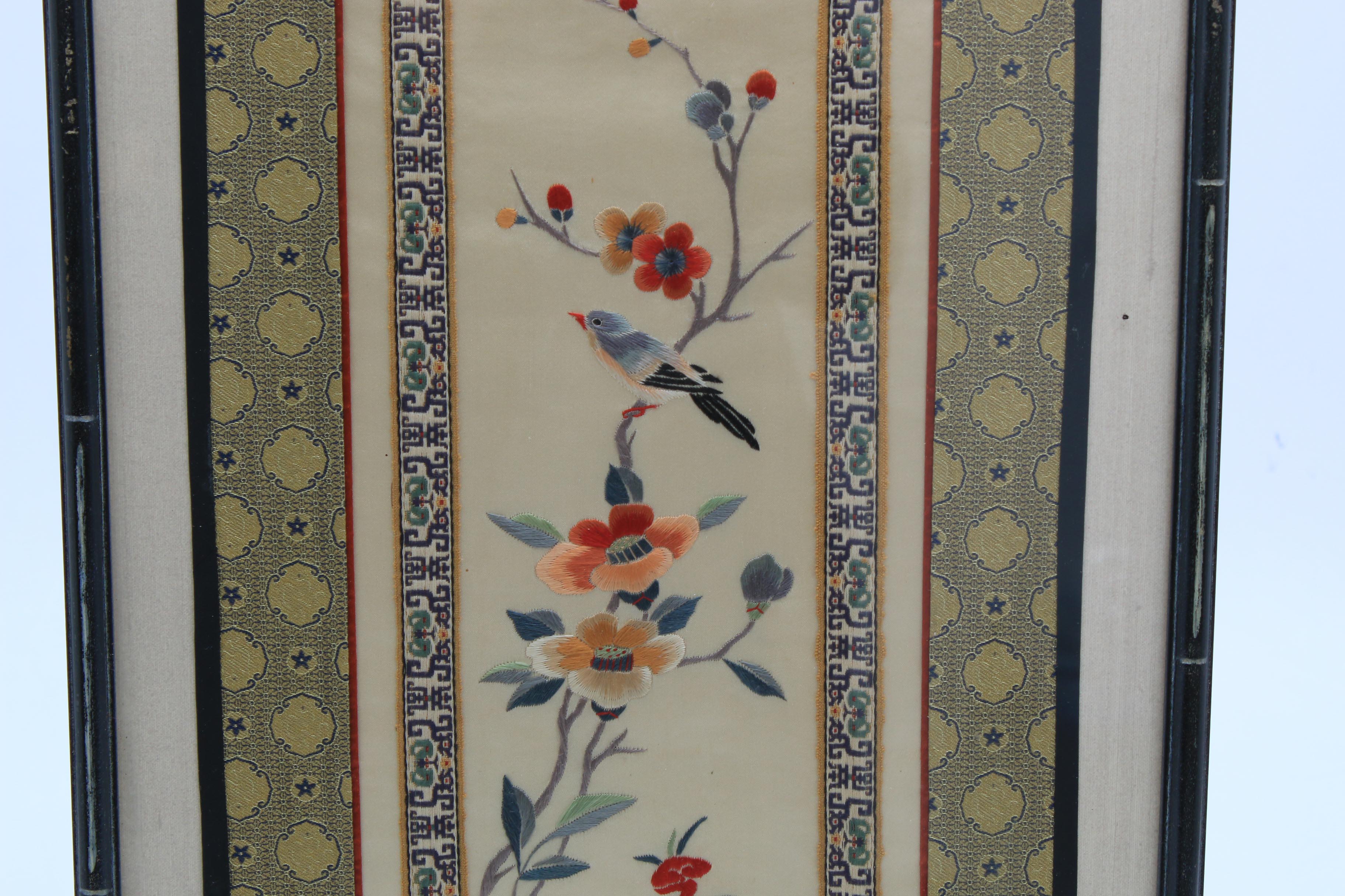 Chinese Silk Embroidered Panel