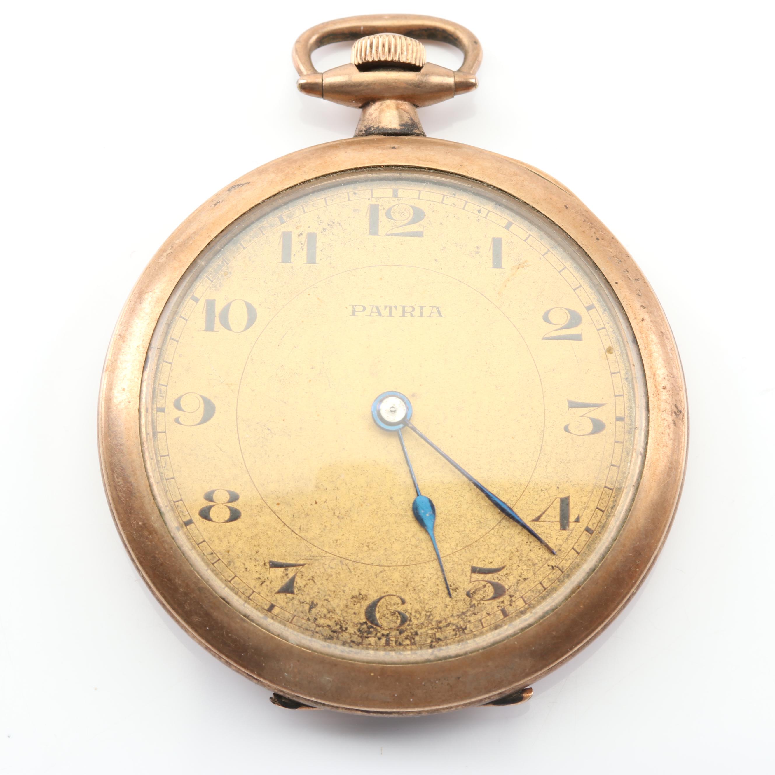 Vintage Gold Tone Patria Pocket Watch