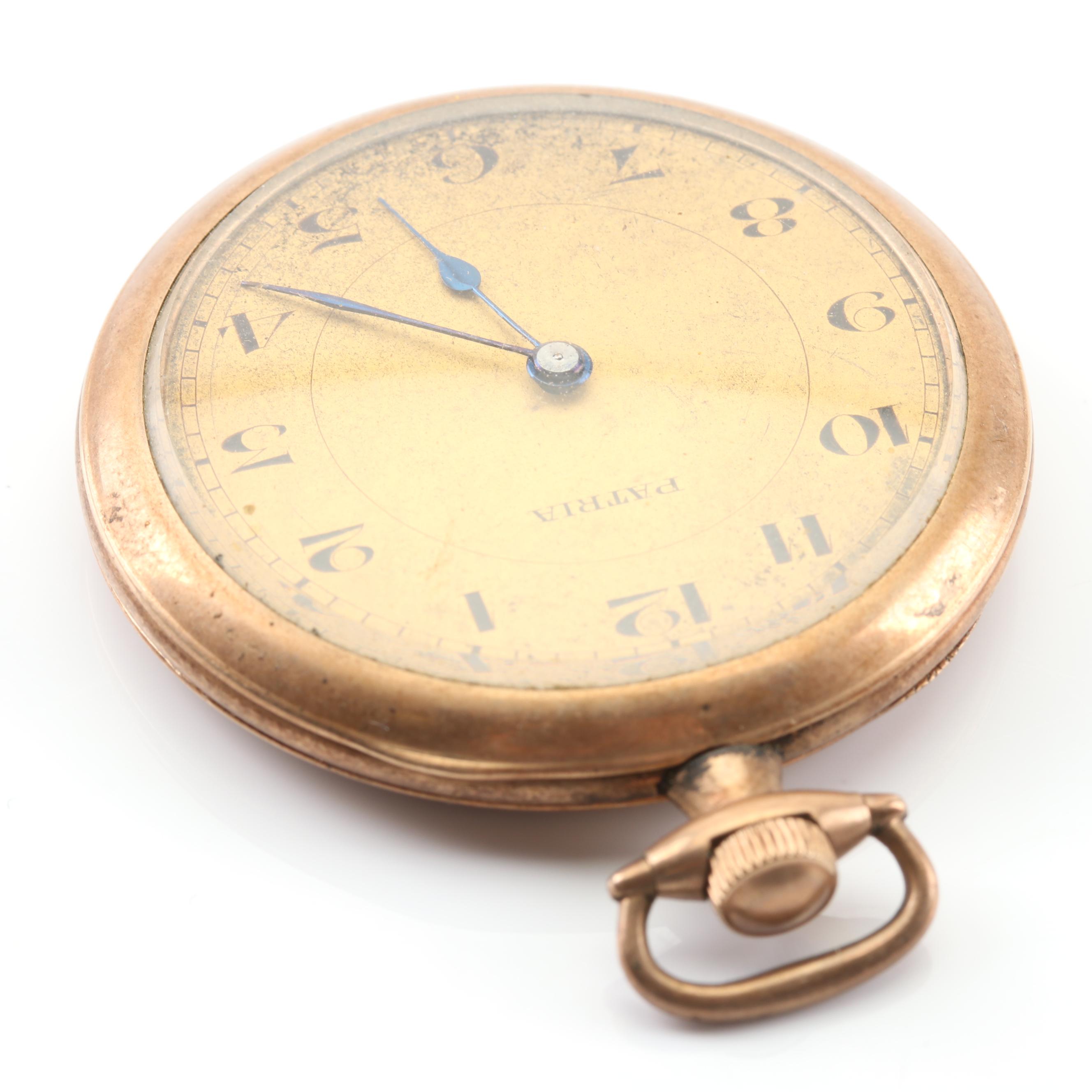 Vintage Gold Tone Patria Pocket Watch