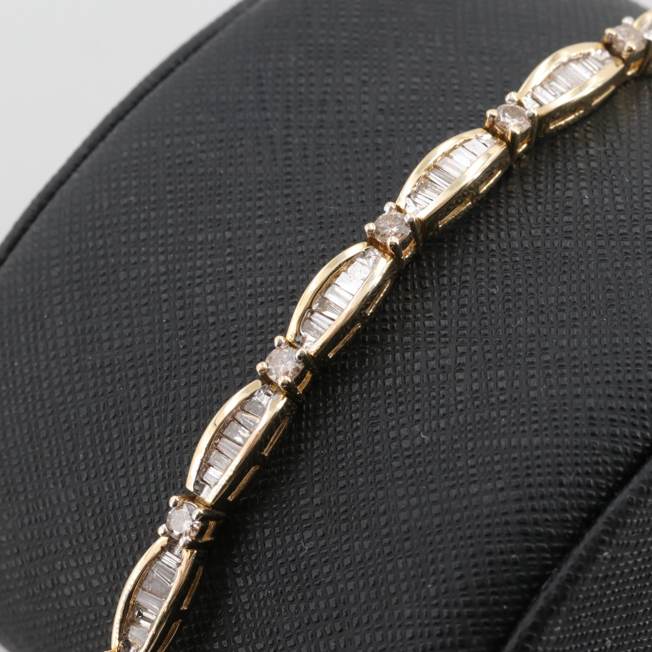14K Yellow Gold 3.36 CTW Diamond Bracelet