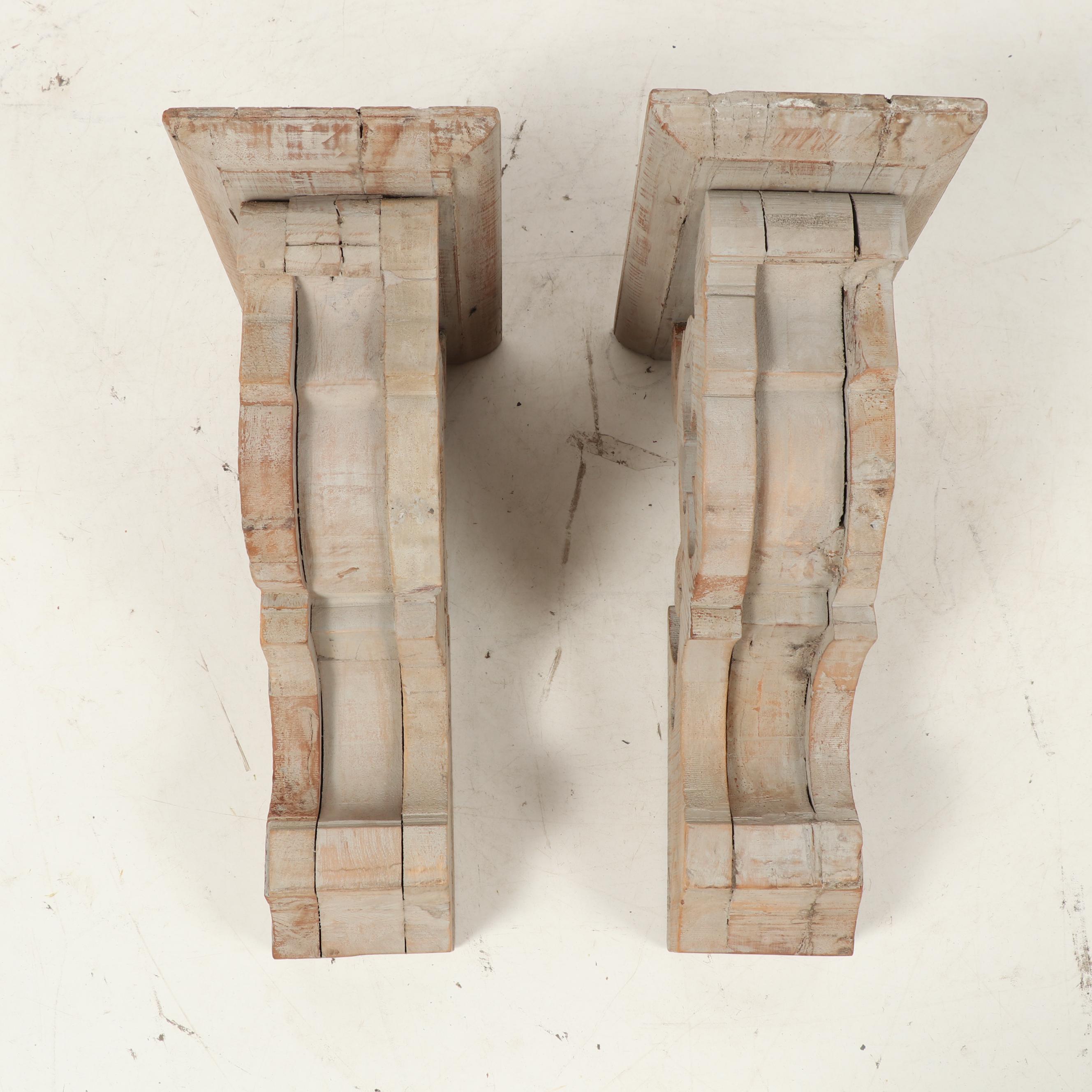 Restoration Hardware Large Wooden Gothic Style Corbels