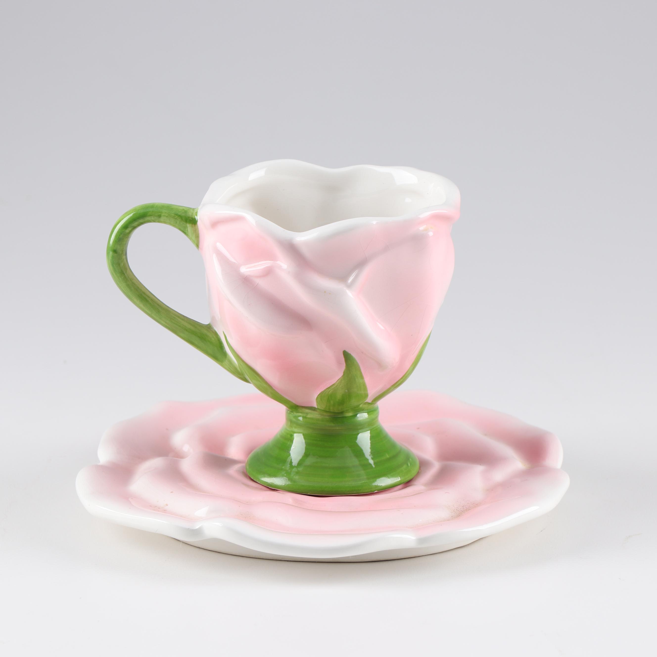 Teleflora "Rose" Tea Cup and Saucer, 20th Century EBTH