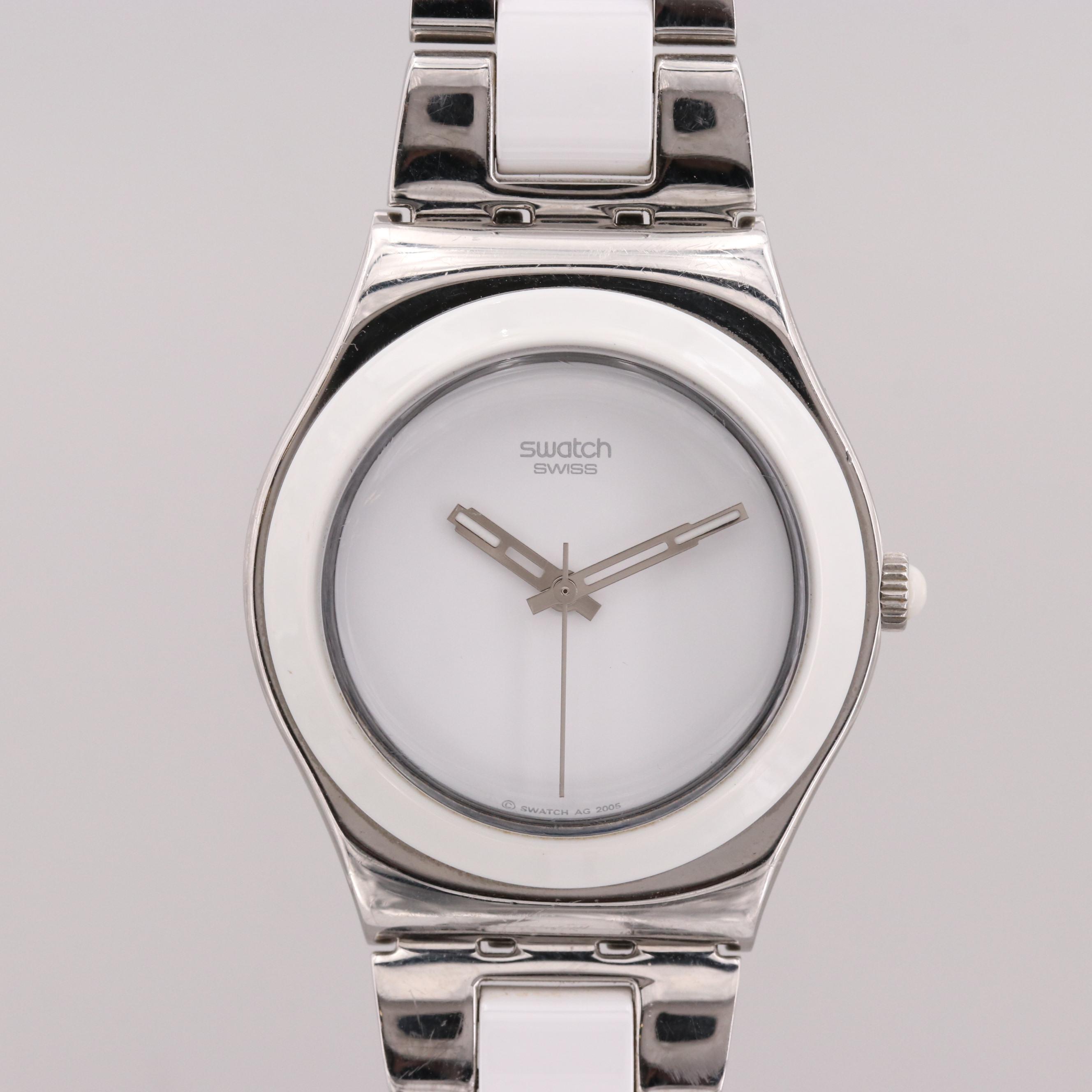 Swatch Irony Ceramic And Stainless Steel Quartz Watch