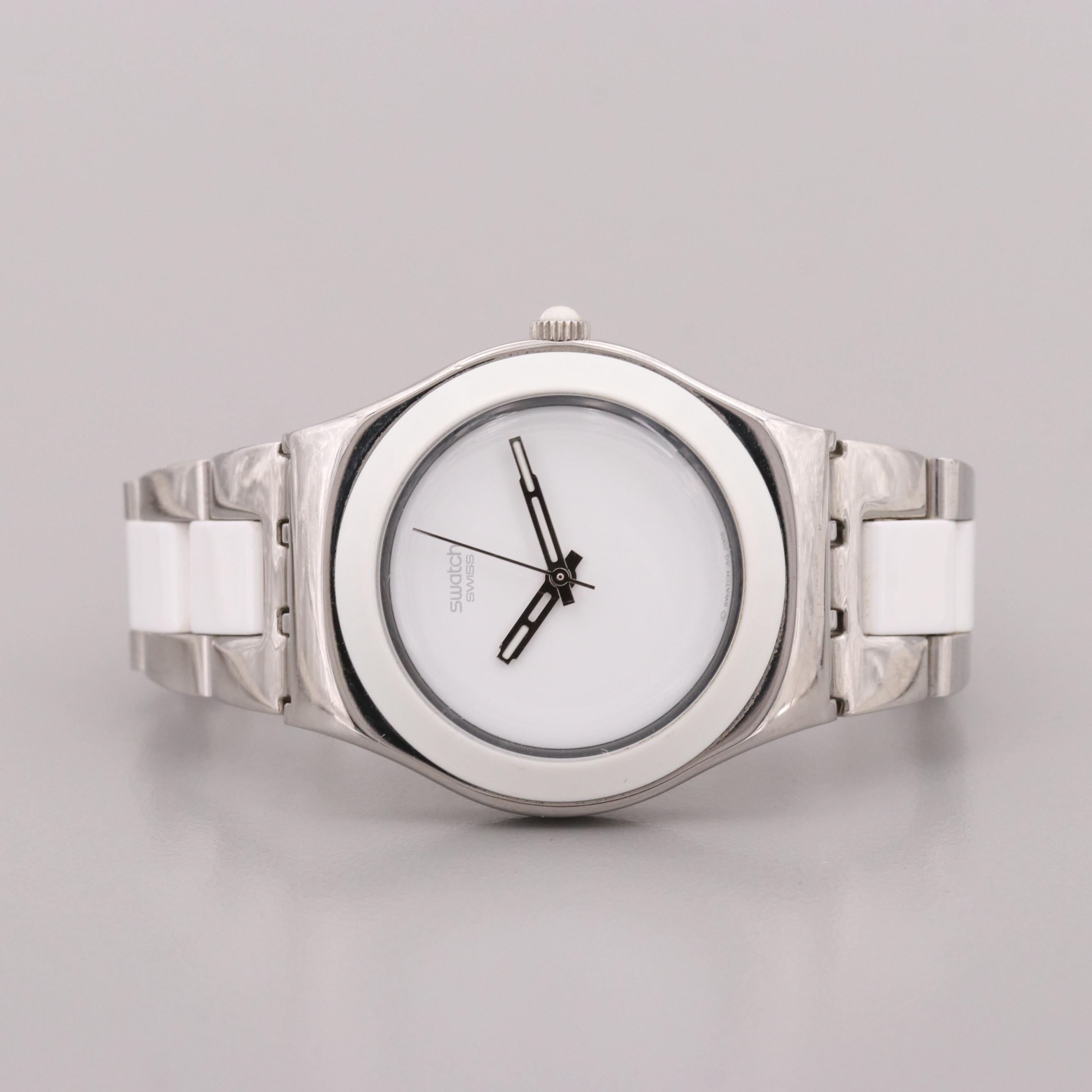 Swatch Irony Ceramic And Stainless Steel Quartz Watch