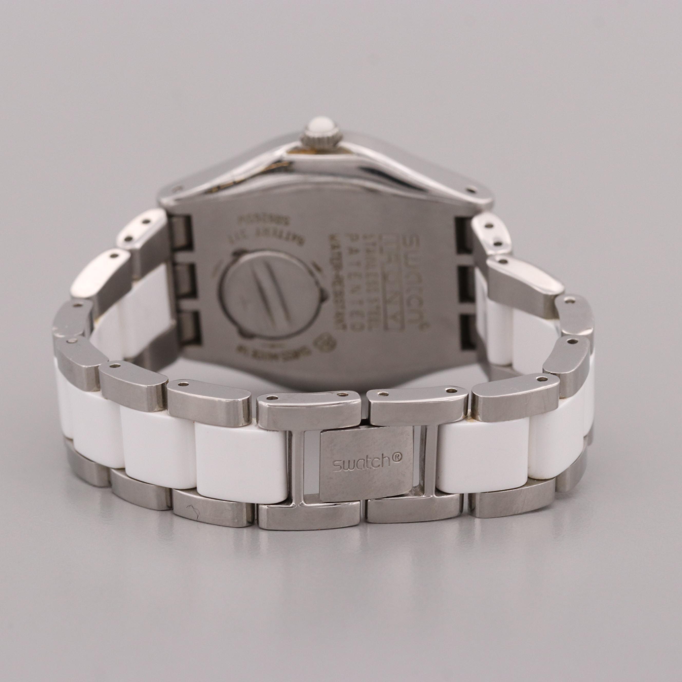 Swatch Irony Ceramic And Stainless Steel Quartz Watch