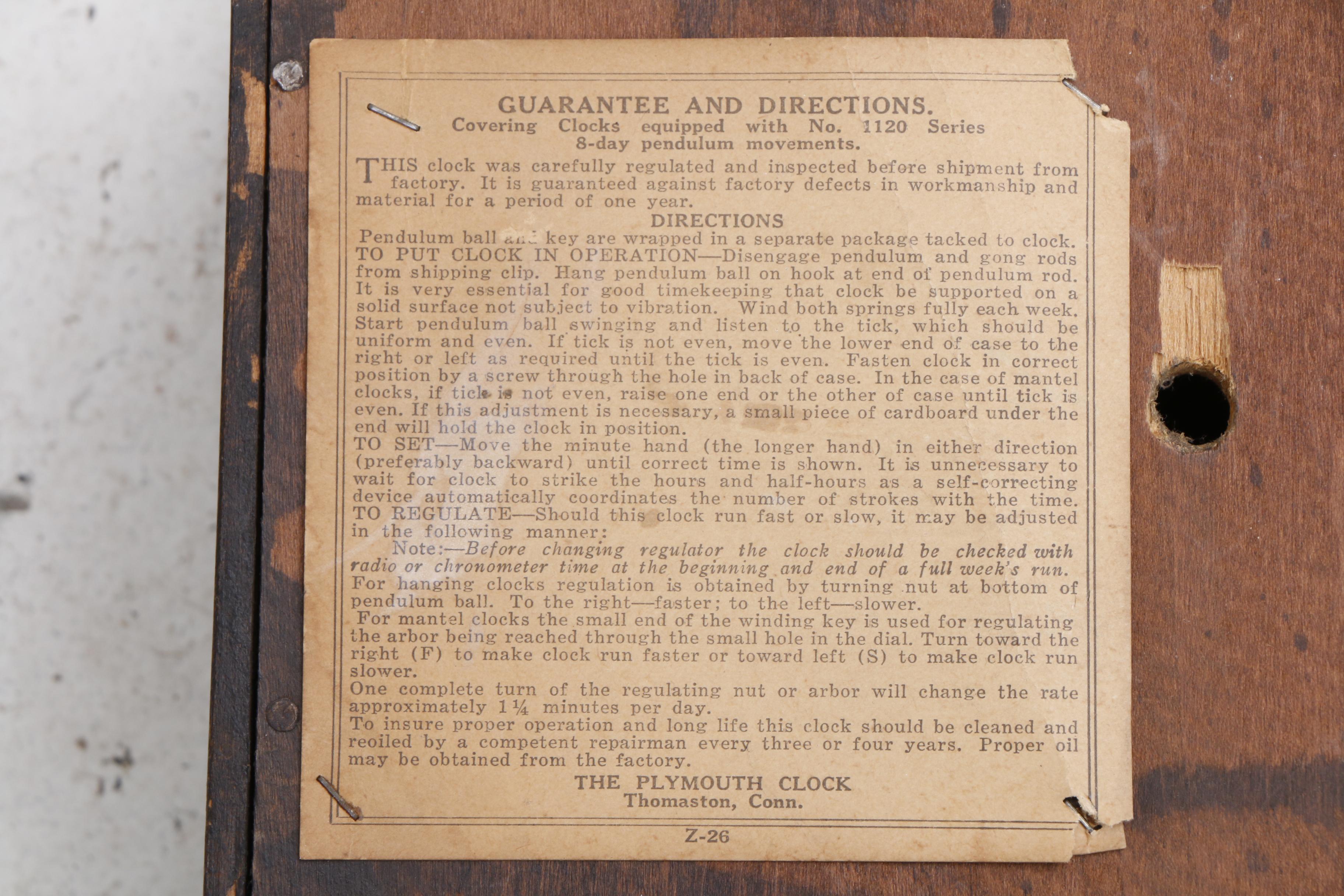 Plymouth "George Washington" Banjo Clock, 20th Century