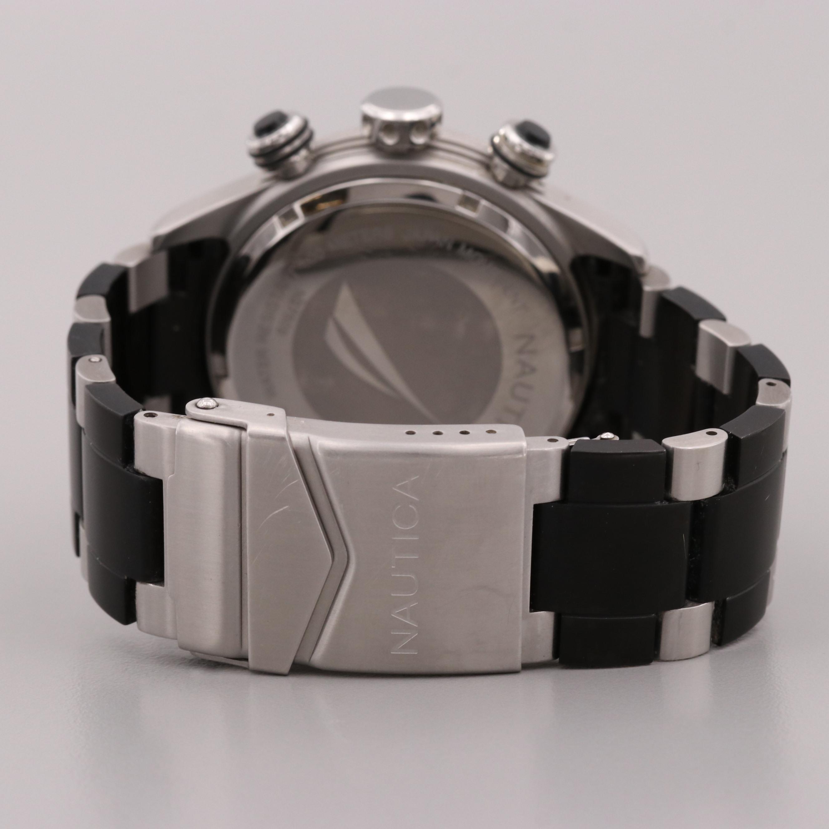 Nautica Stainless Steel Chronograph Watch With Date