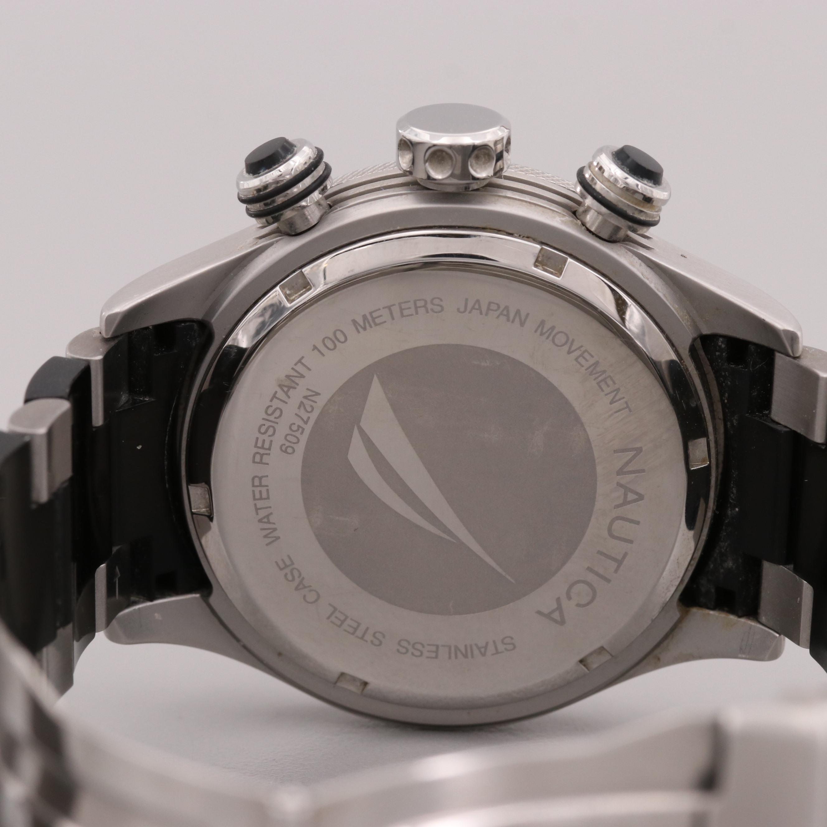 Nautica Stainless Steel Chronograph Watch With Date
