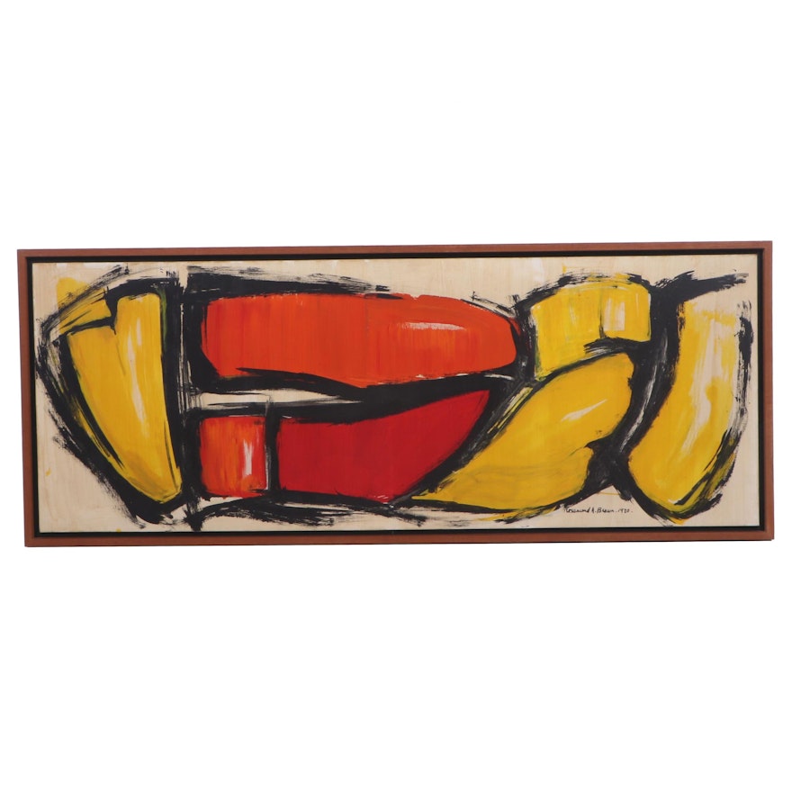 Rosamond A. Brown Abstract Oil Painting, 1970