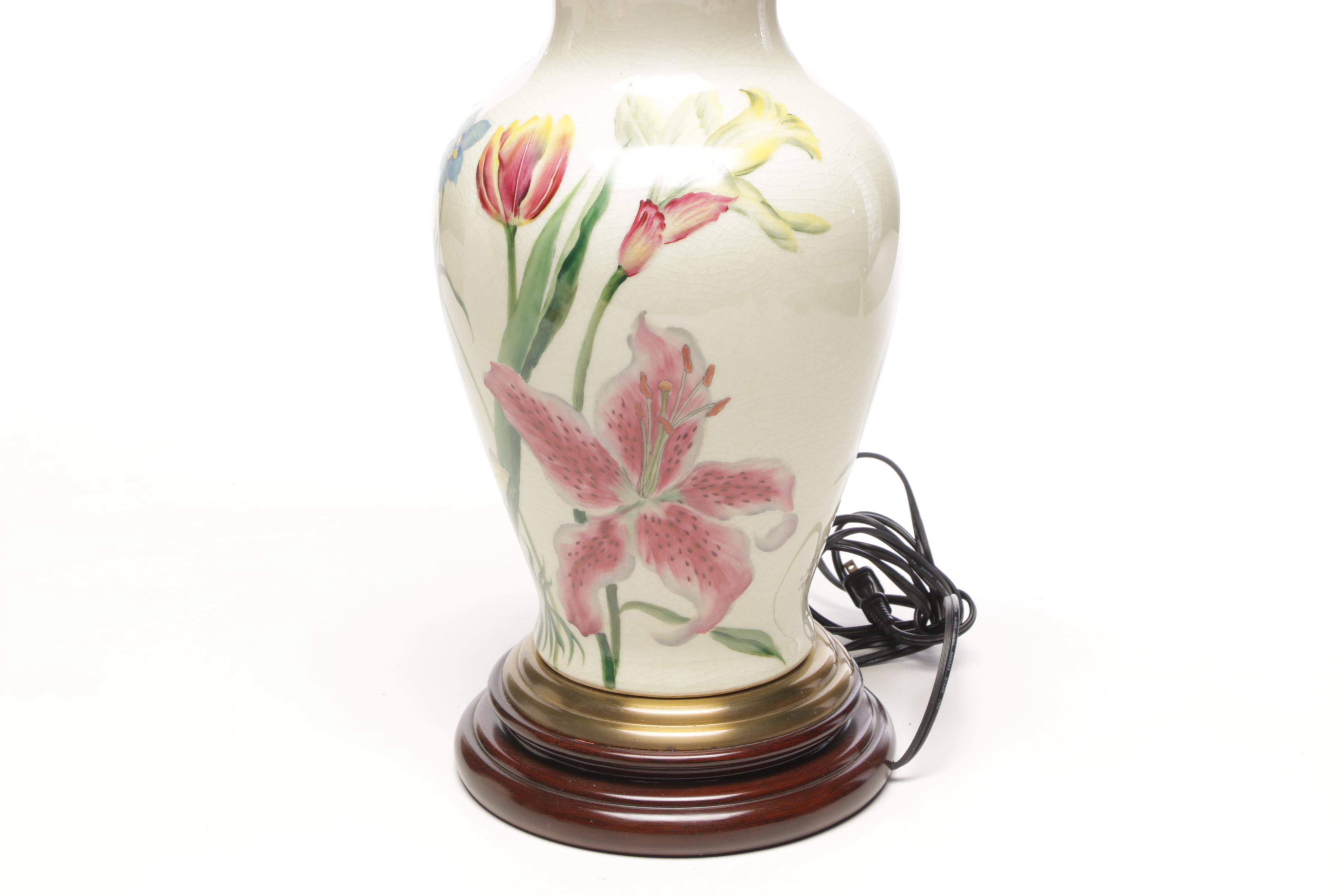 Wildwood Pamela Shirley Limited Edition Kutani Porcelain Hand-Painted Table Lamp
