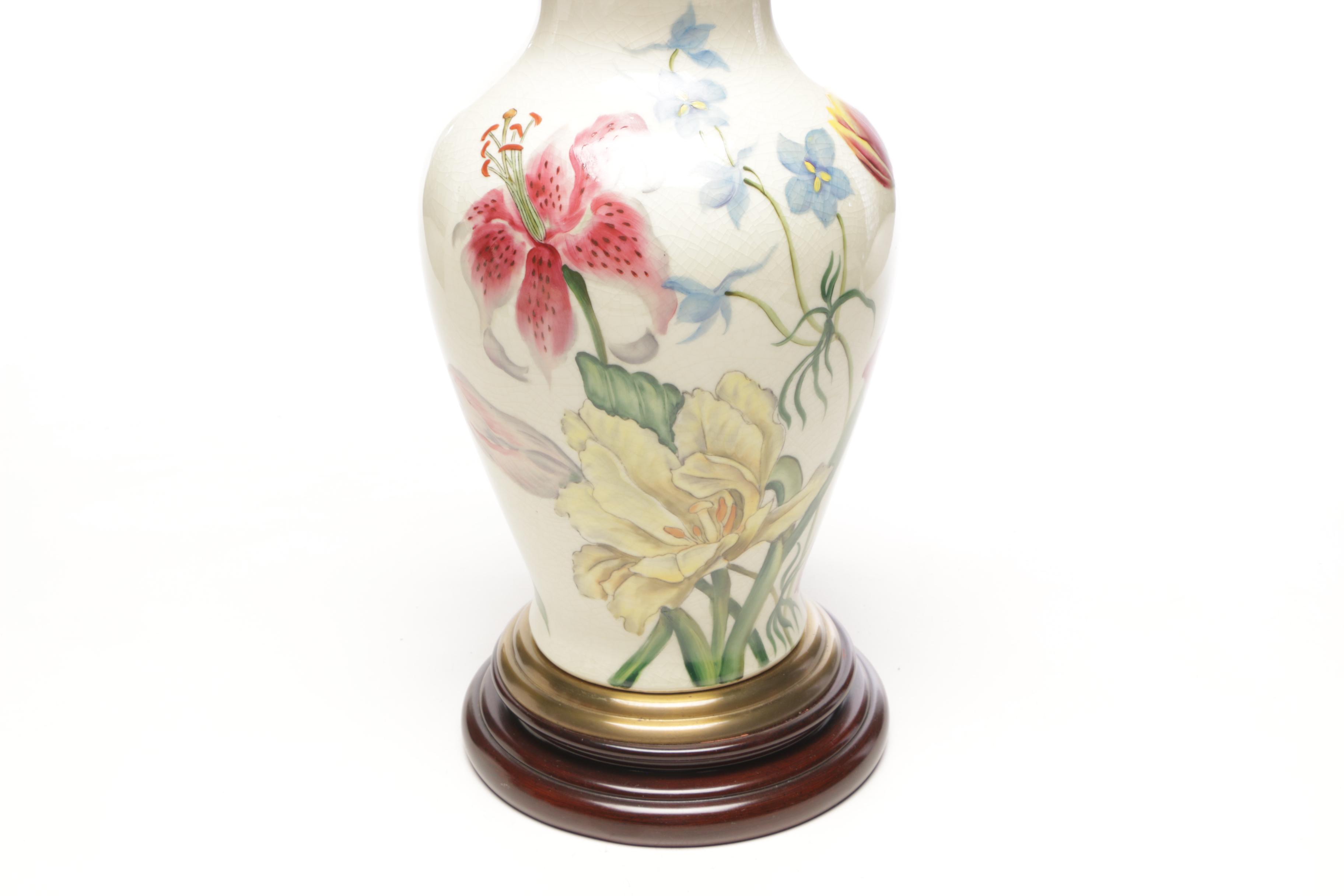 Wildwood Pamela Shirley Limited Edition Kutani Porcelain Hand-Painted Table Lamp