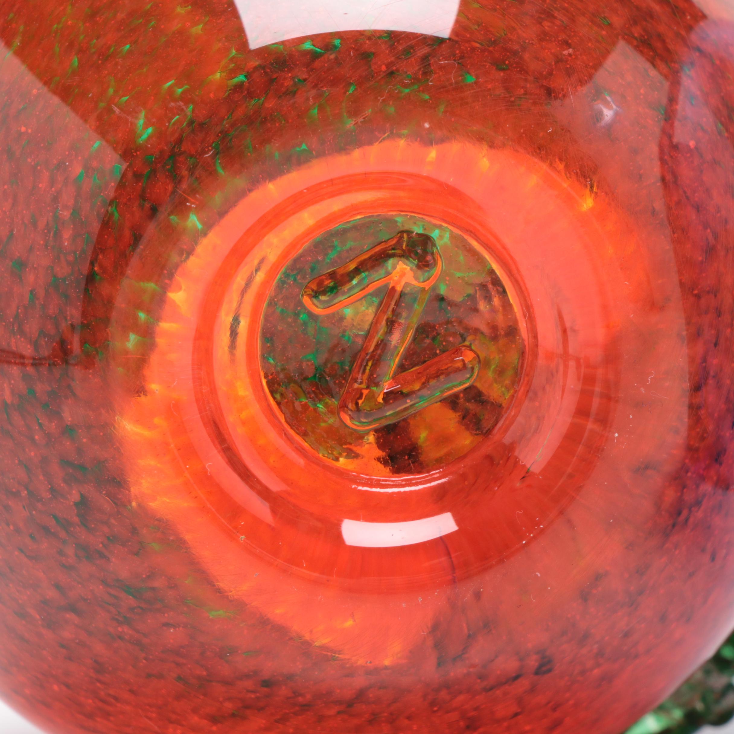 Blenko Glass Apple Paperweight and Other Paperweights