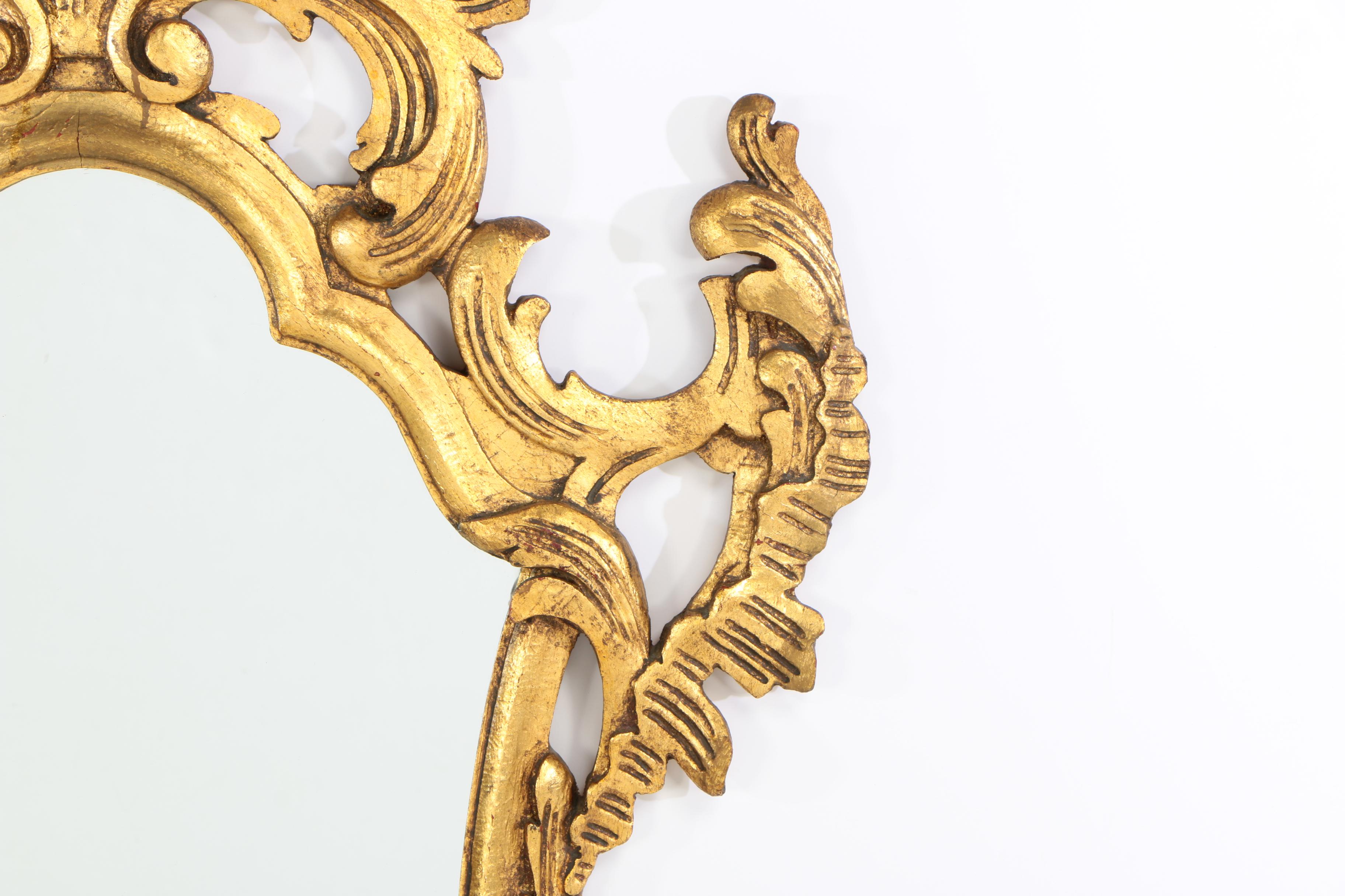 Francisco Hurtado Spanish Baroque Style Carved Giltwood Mirror, Mid 20th Century