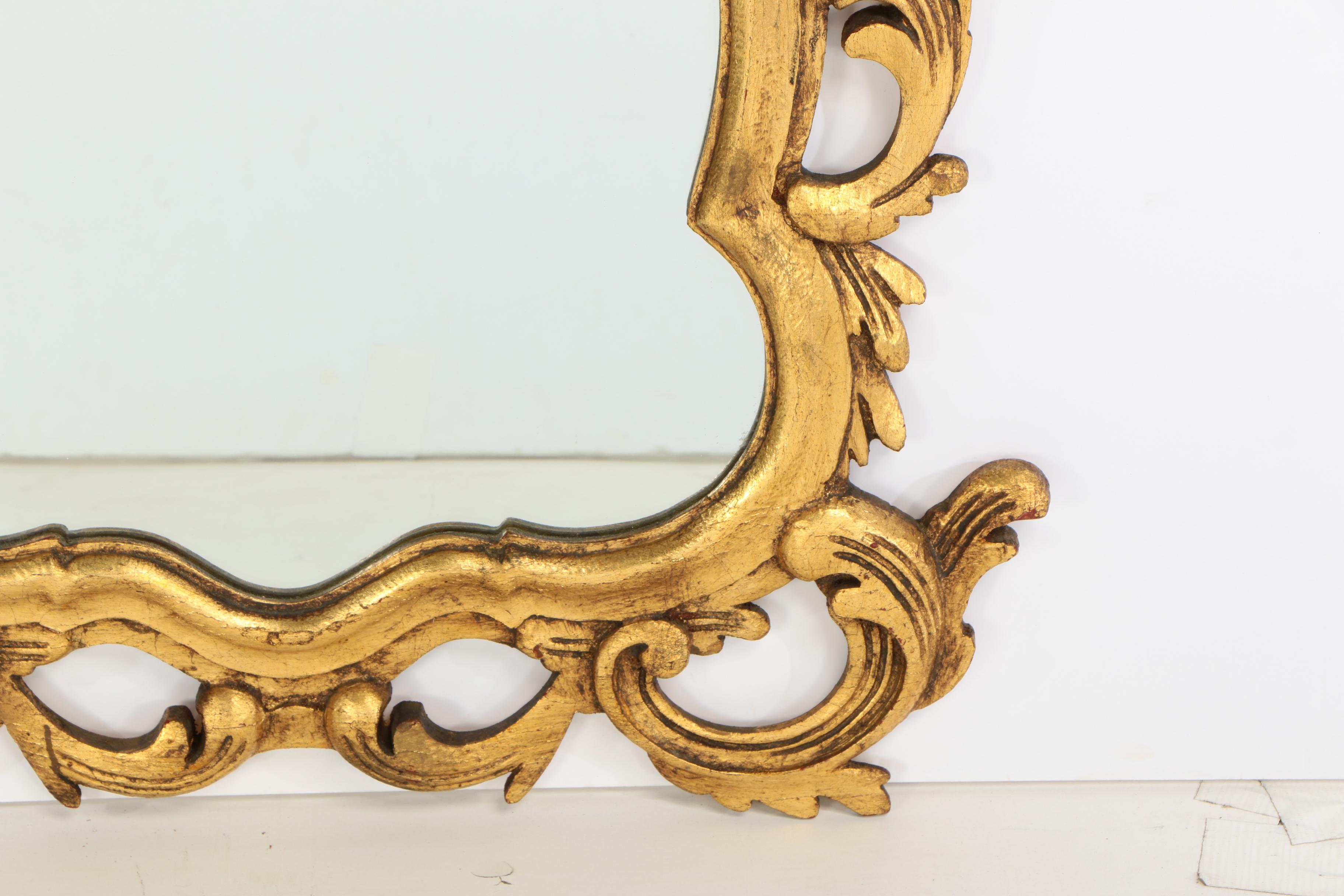 Francisco Hurtado Spanish Baroque Style Carved Giltwood Mirror, Mid 20th Century
