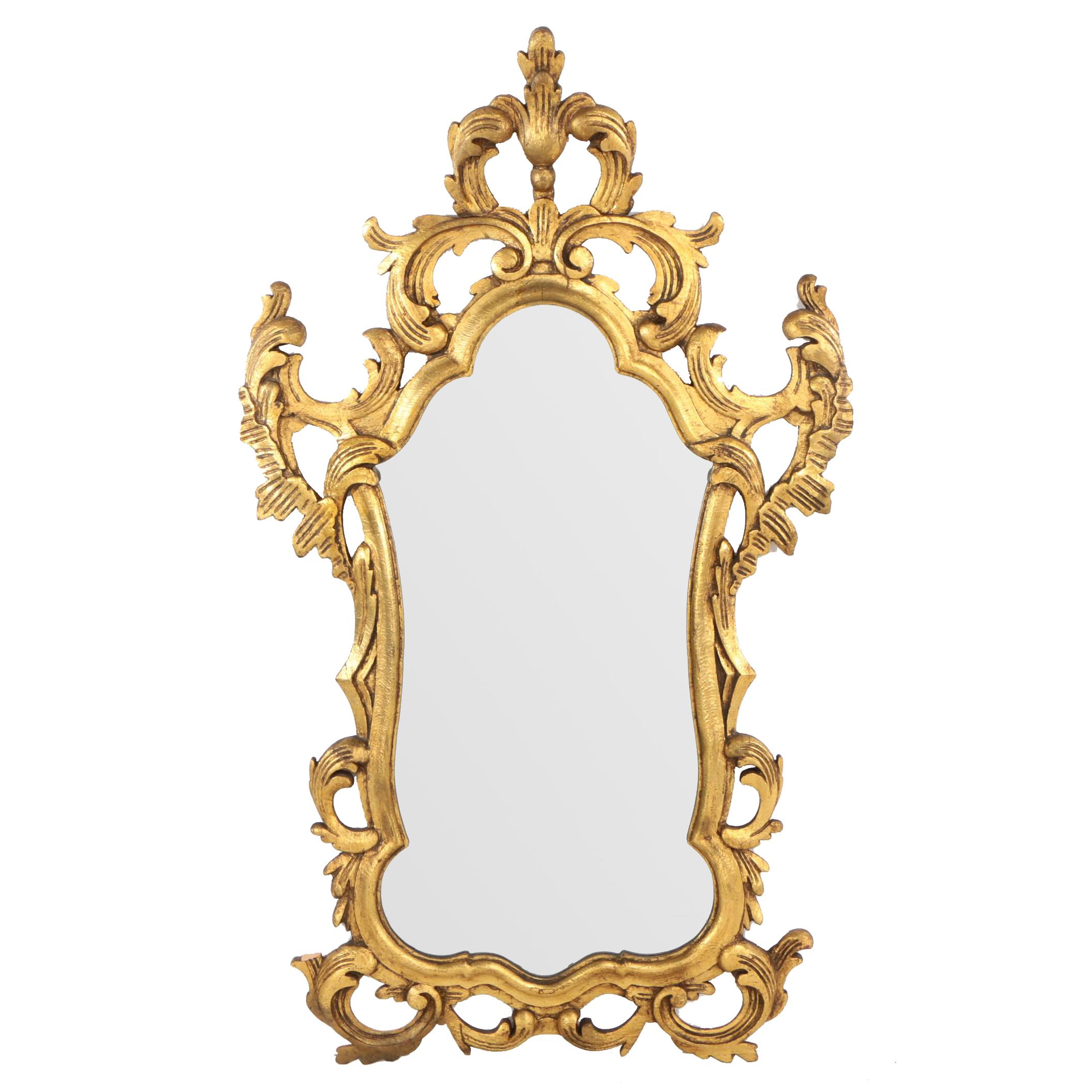 Francisco Hurtado Spanish Baroque Style Carved Giltwood Mirror, Mid 20th Century