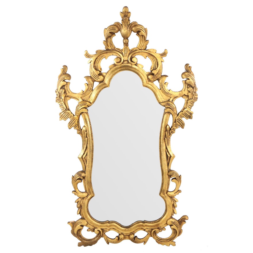 Francisco Hurtado Spanish Baroque Style Carved Giltwood Mirror, Mid 20th Century