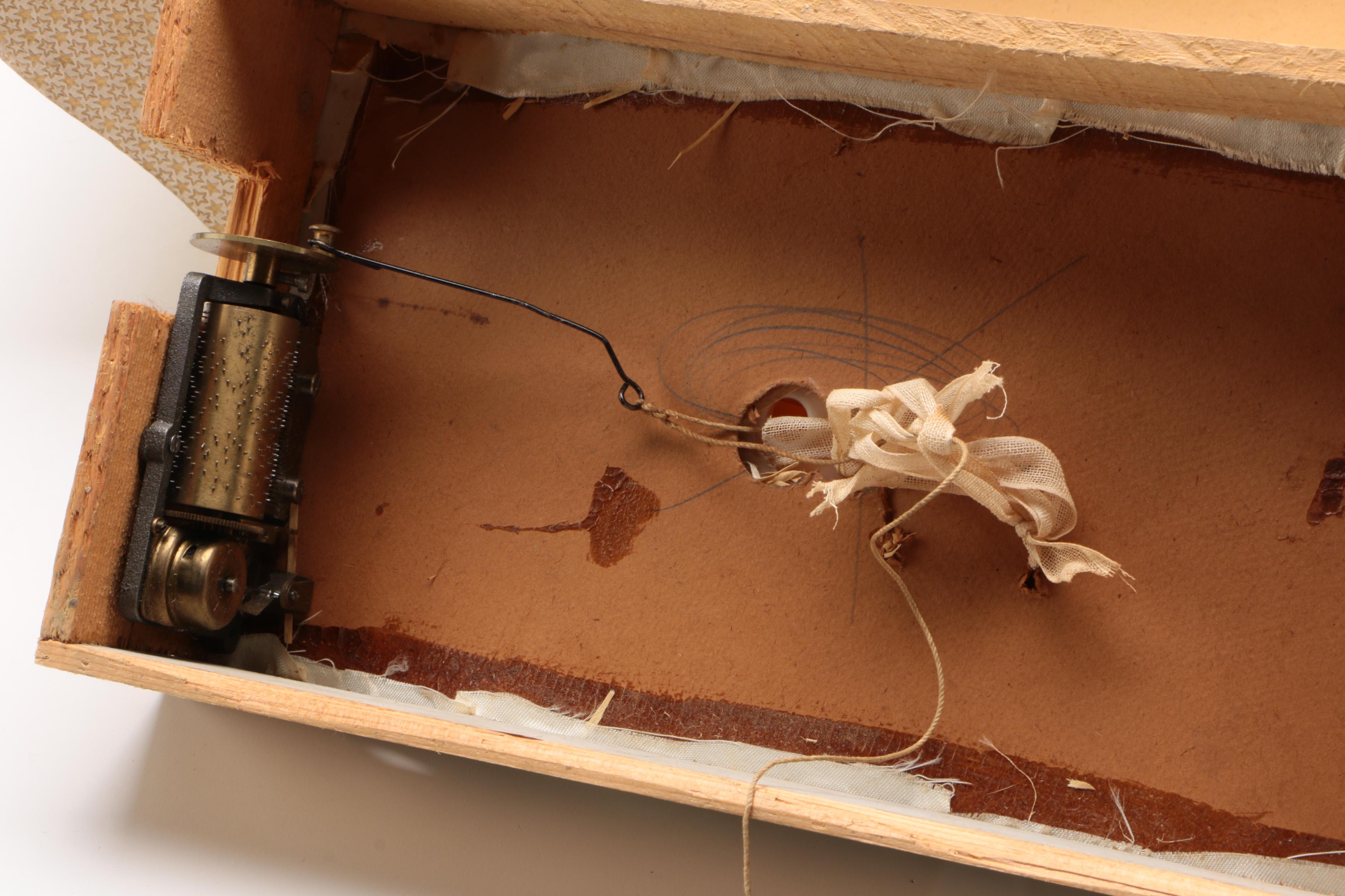 Italian Wax Automaton Doll Music Box, Early 20th Century