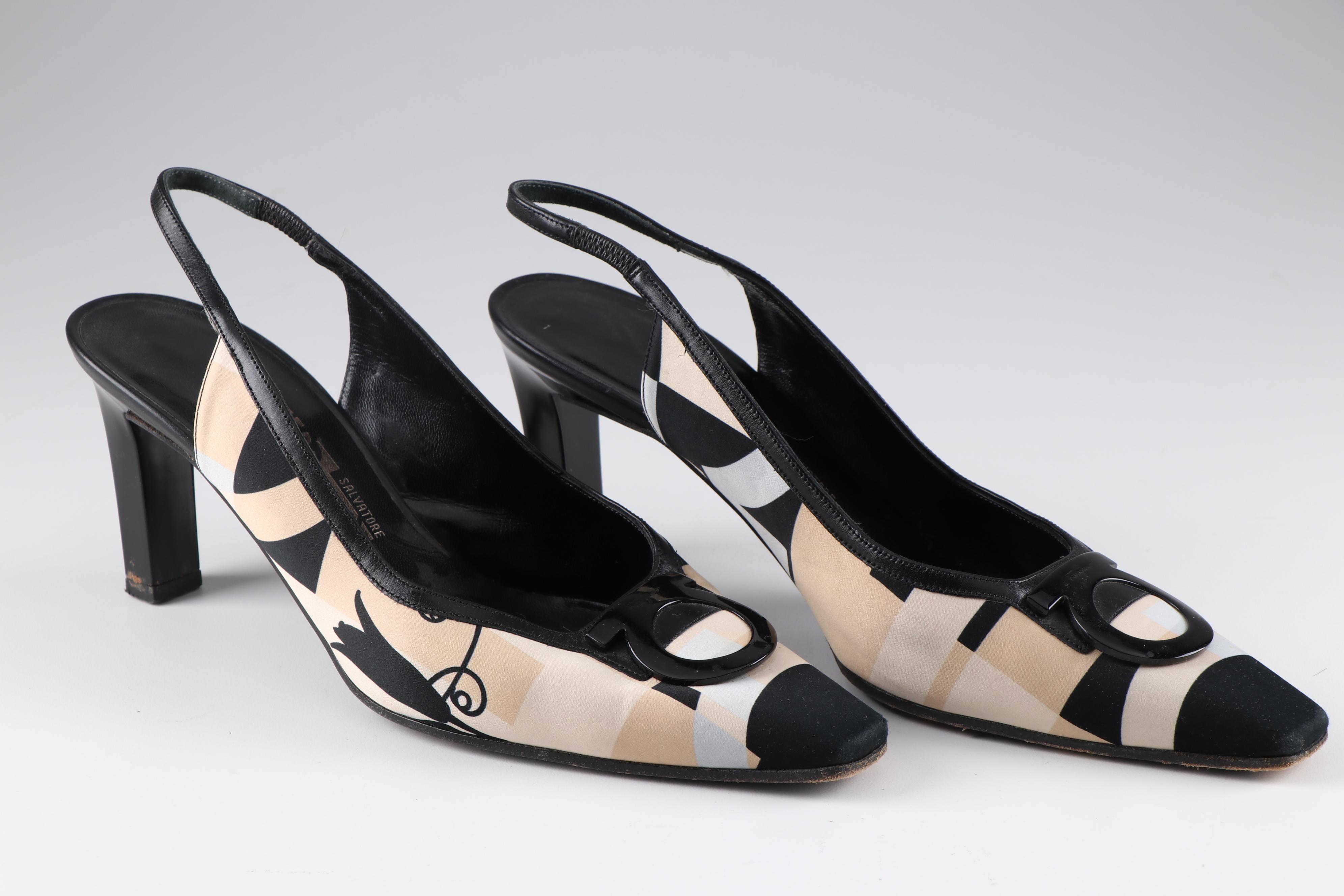 Prada and Salvatore Ferragamo High-Heeled Pumps and Slingbacks