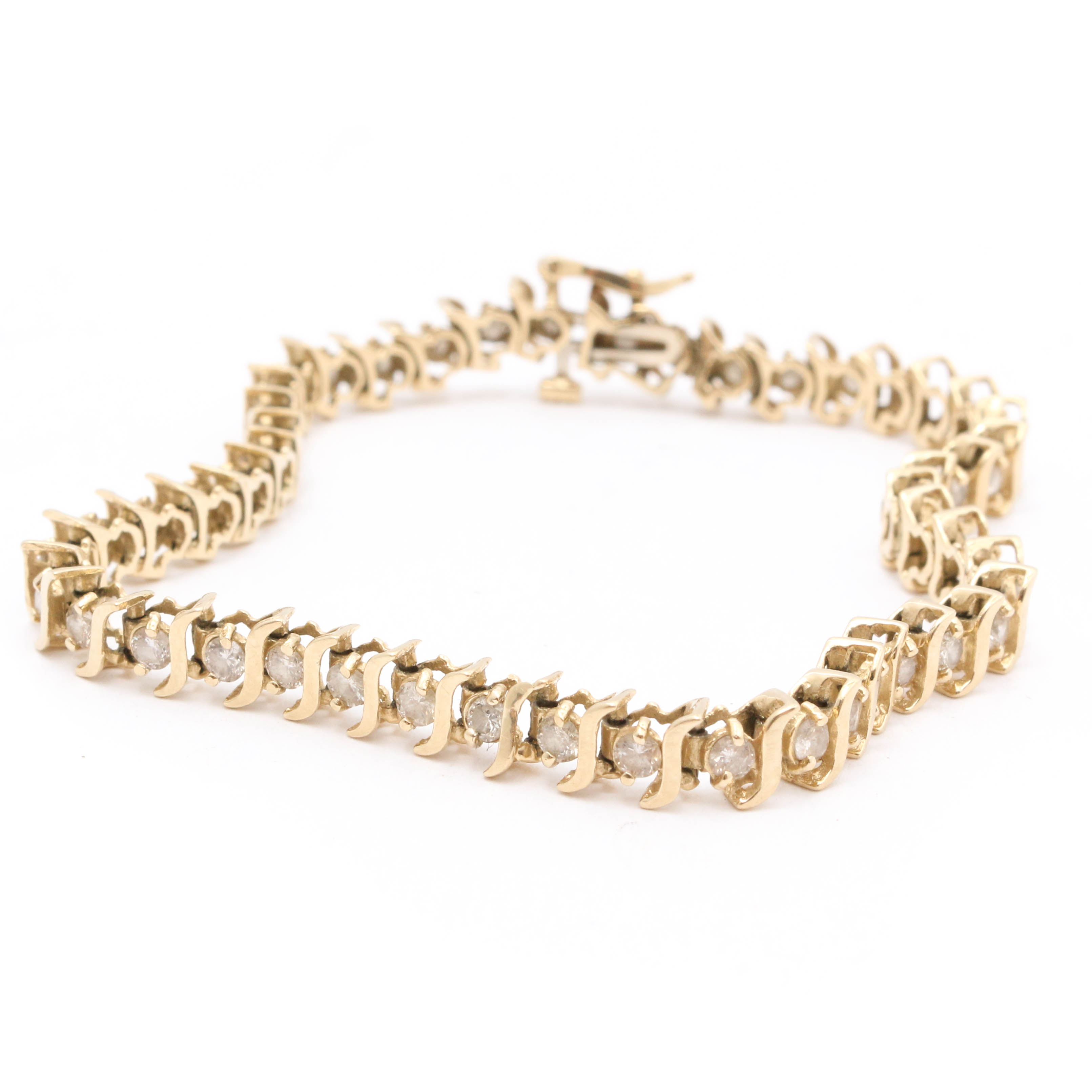 14K Yellow Gold 2.00 CTW Diamond Bracelet