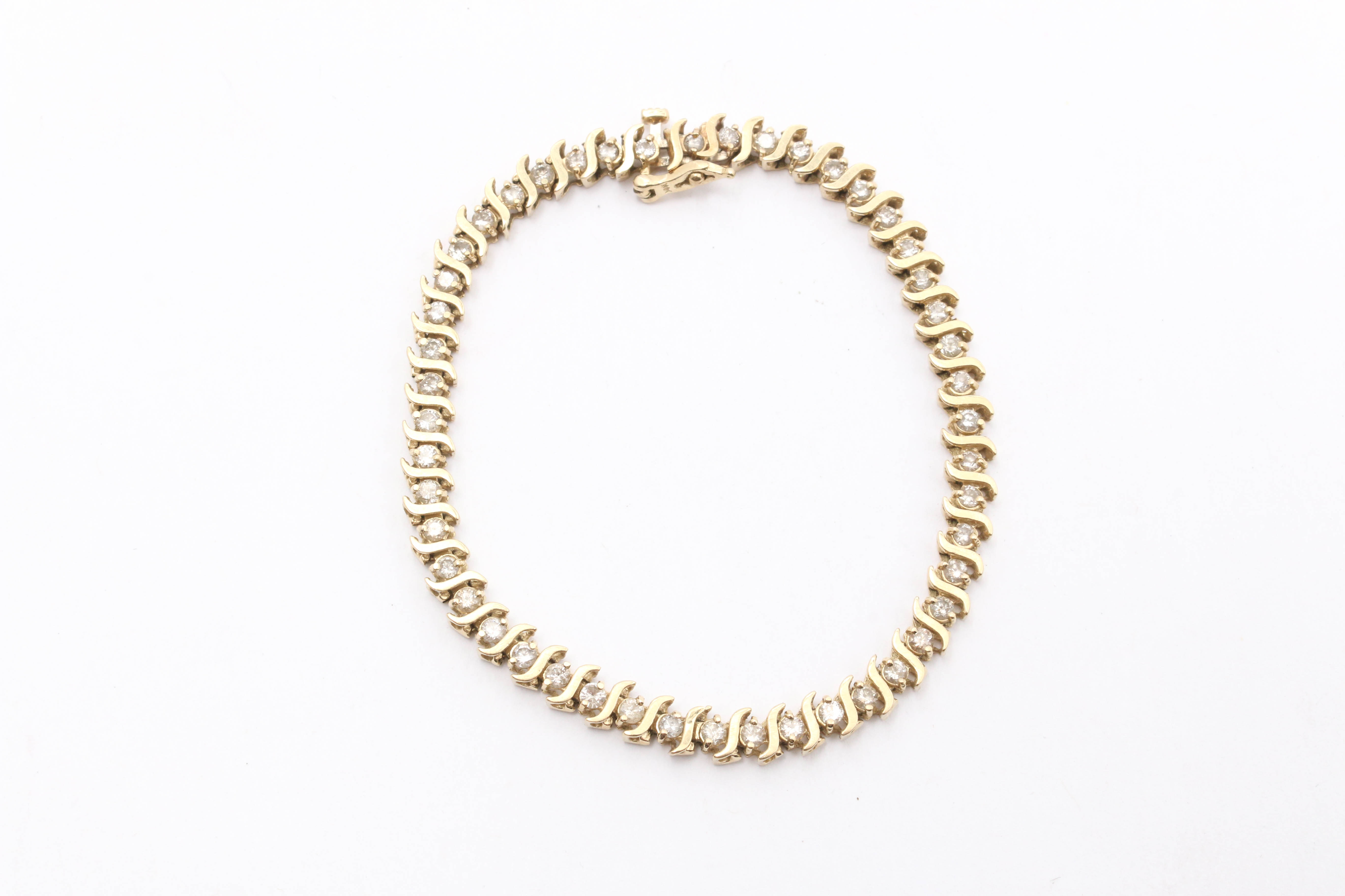 14K Yellow Gold 2.00 CTW Diamond Bracelet