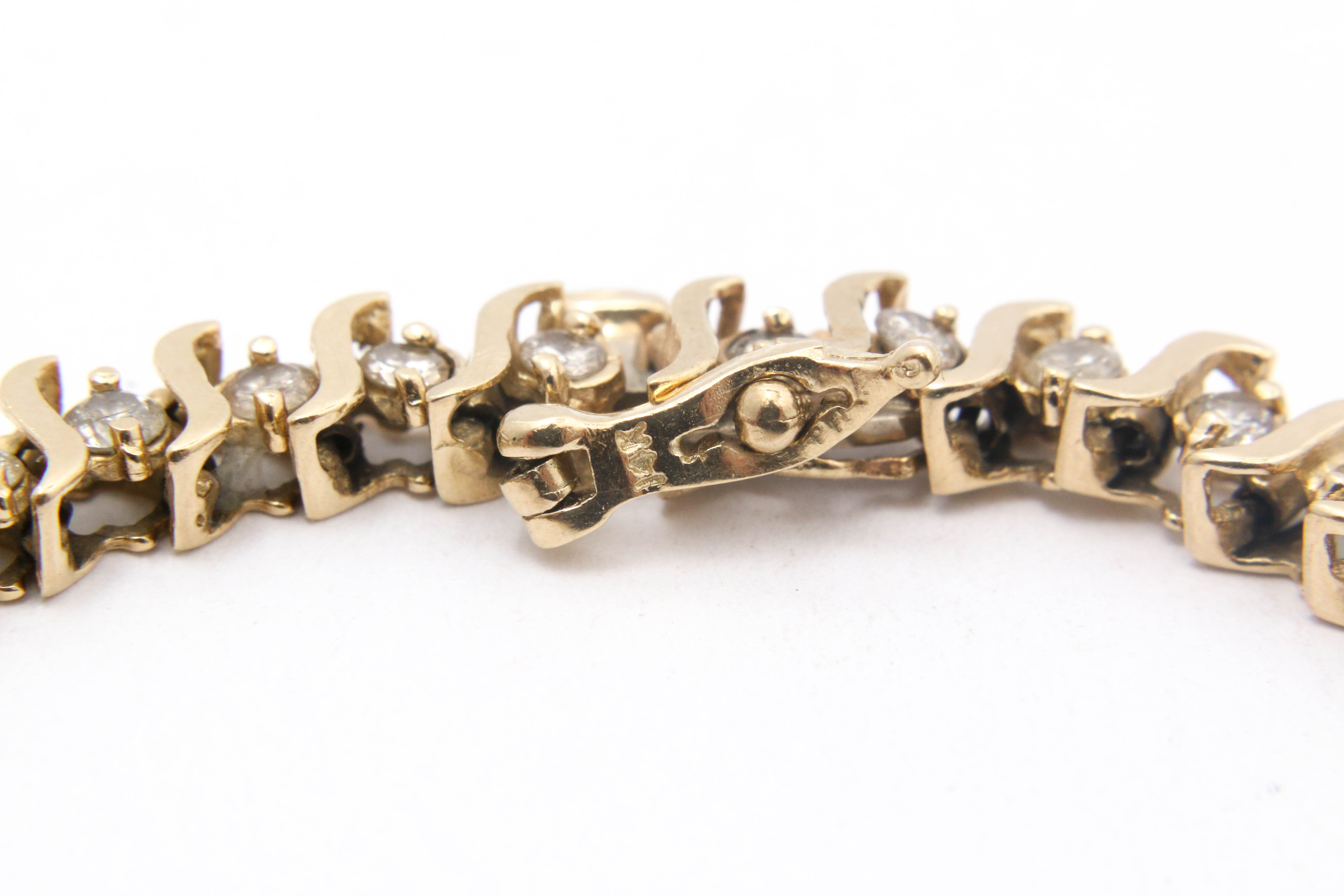 14K Yellow Gold 2.00 CTW Diamond Bracelet