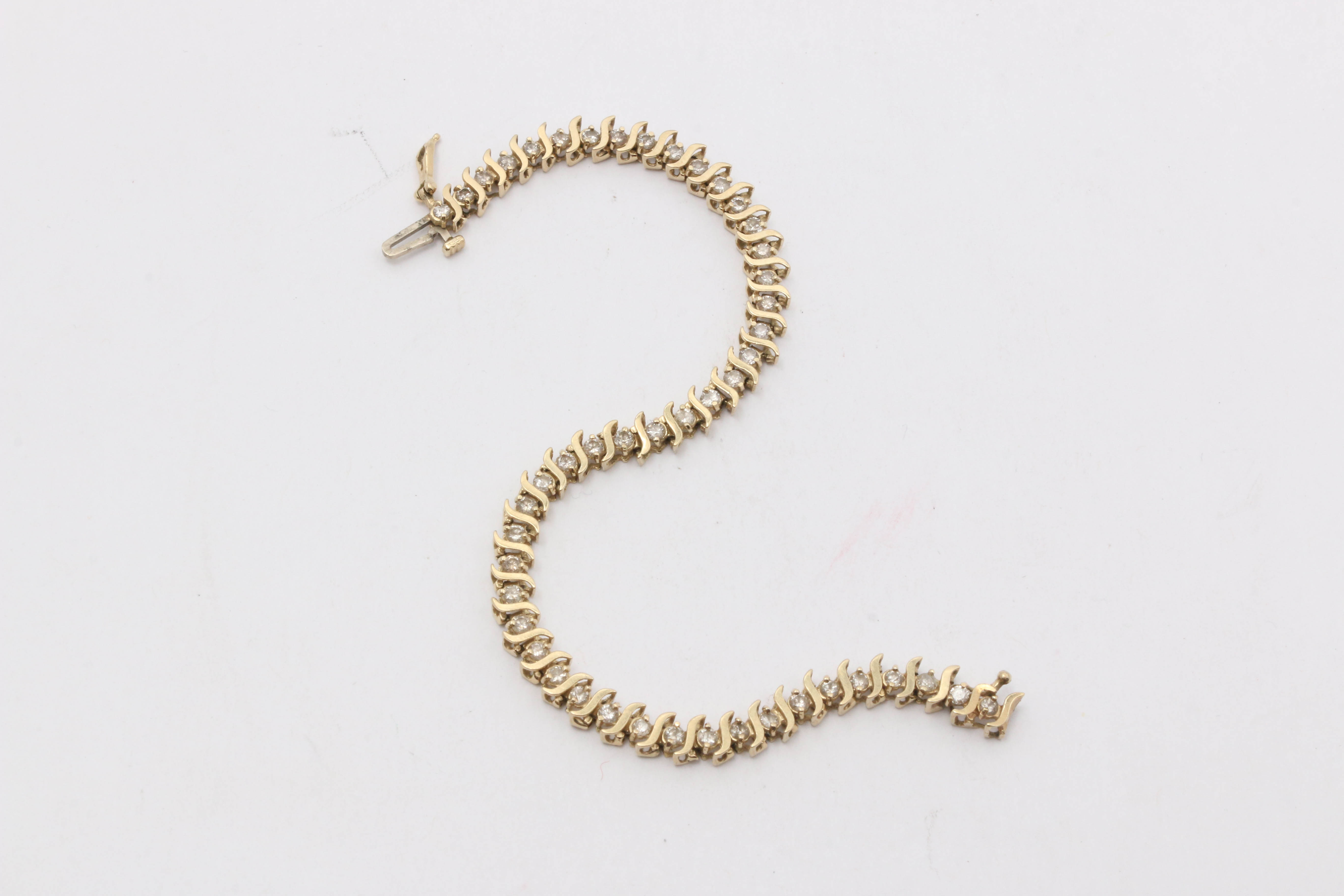 14K Yellow Gold 2.00 CTW Diamond Bracelet