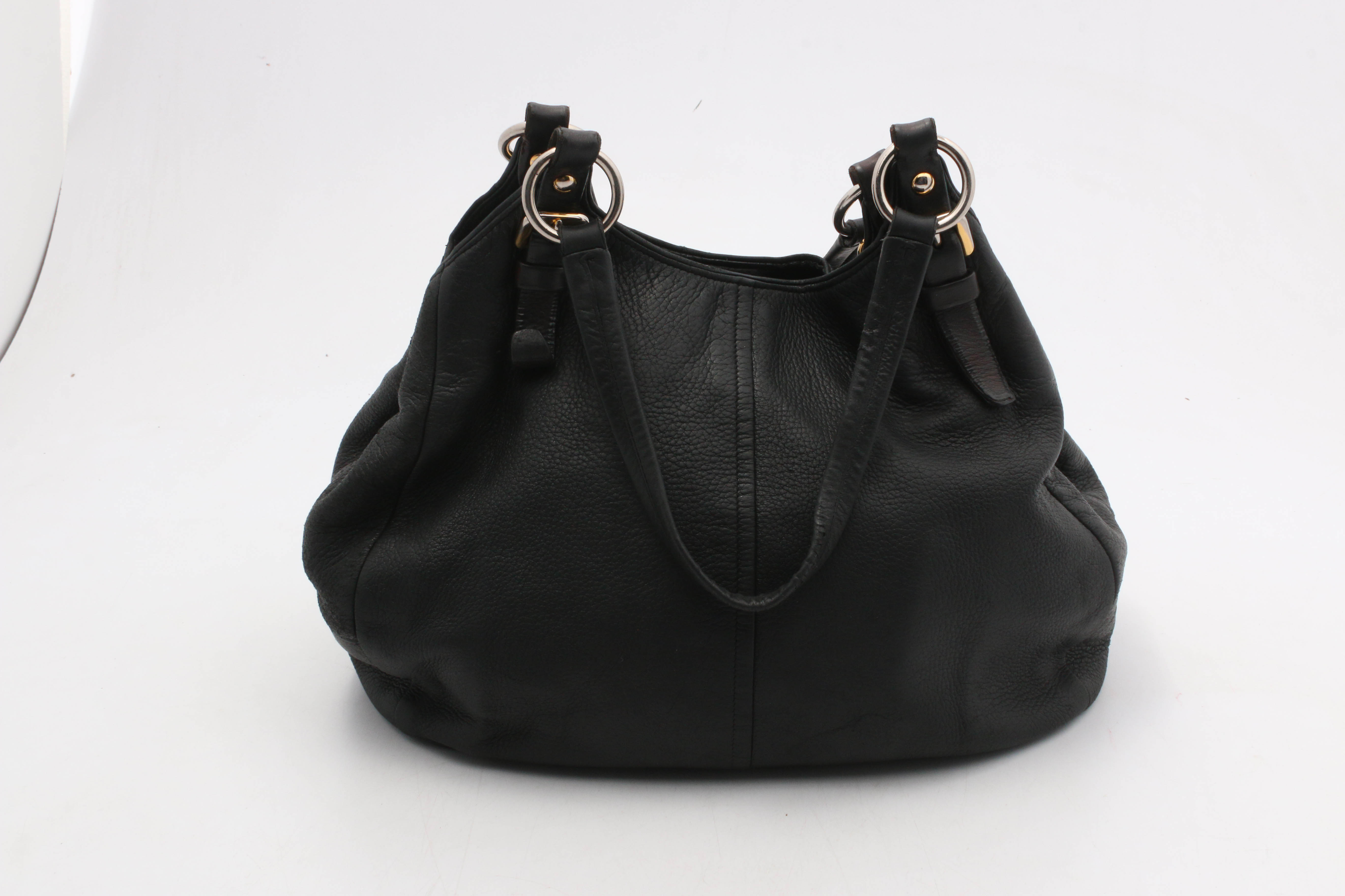 Prada Daino Nero Grained Leather Handbag