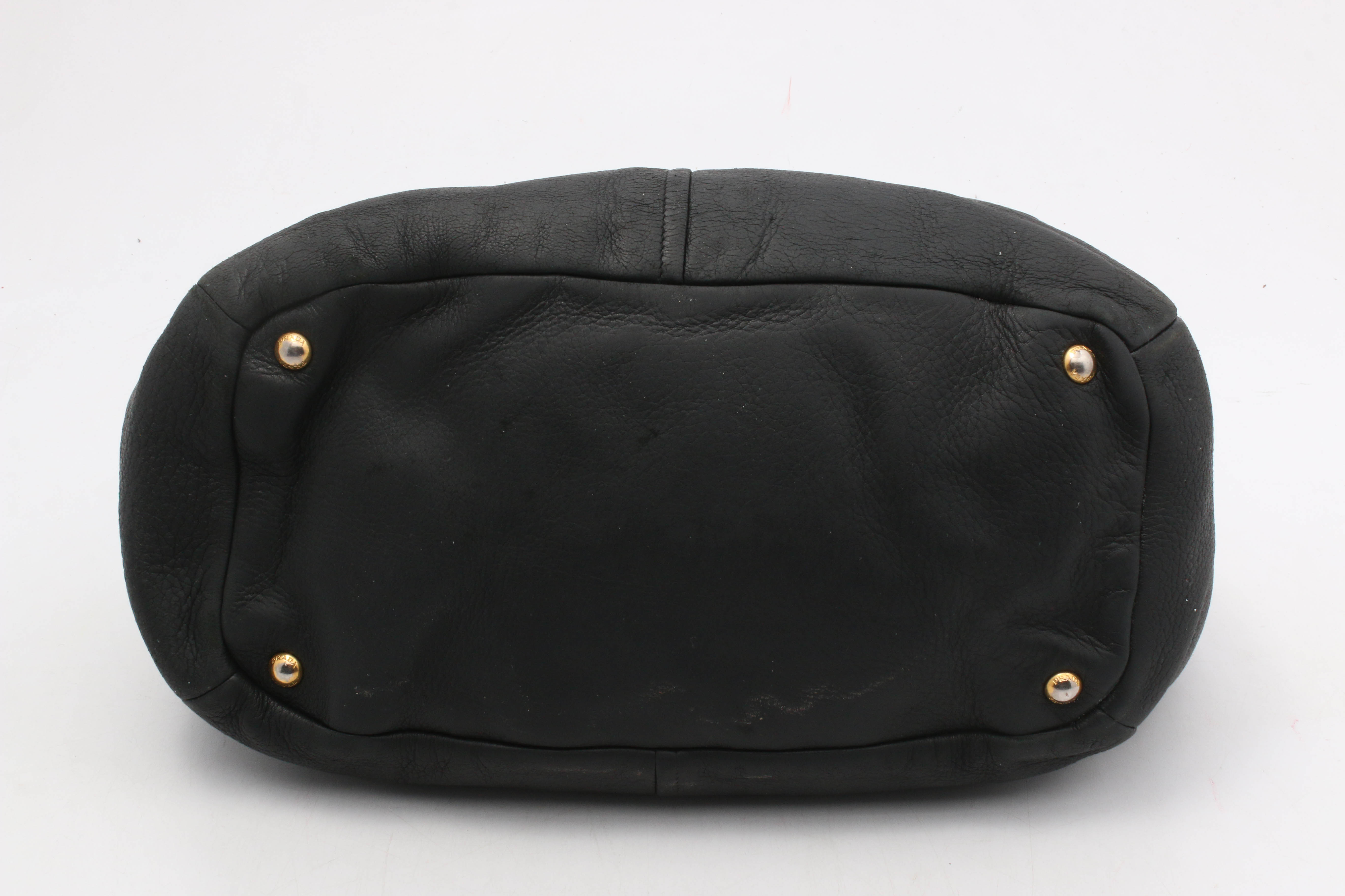 Prada Daino Nero Grained Leather Handbag