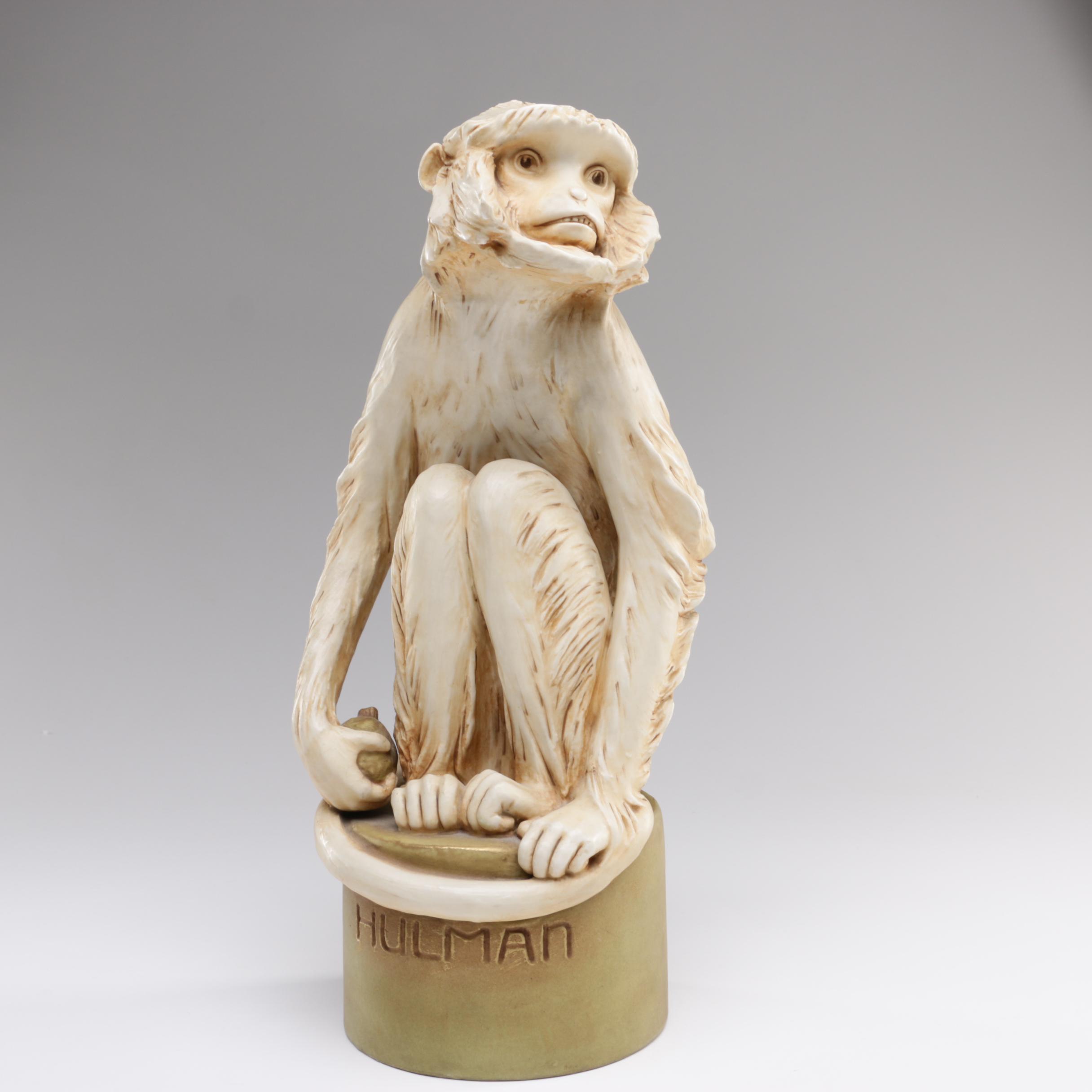 Royal Dux Bohemia Ceramic Monkey Statue "Hulman"