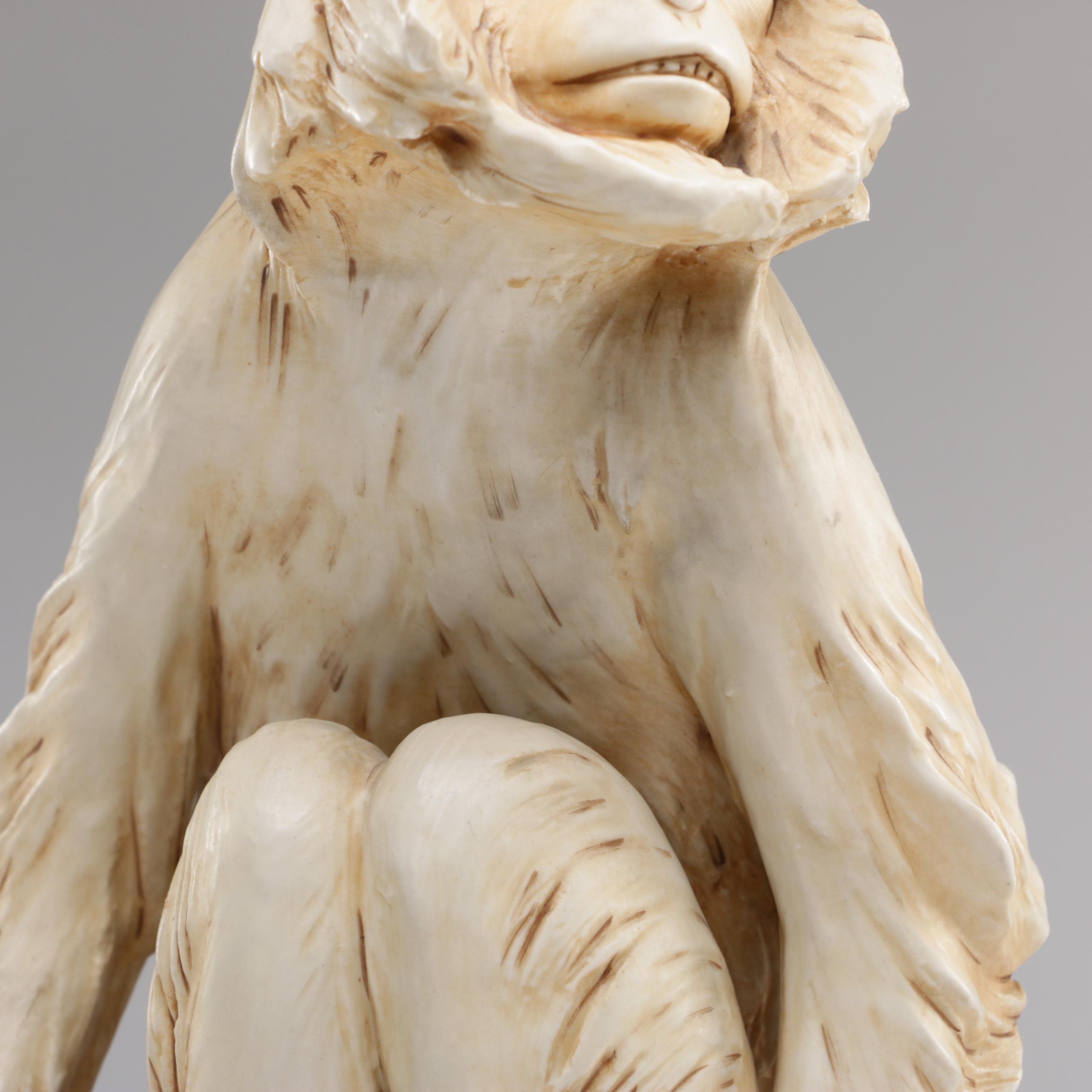 Royal Dux Bohemia Ceramic Monkey Statue "Hulman"