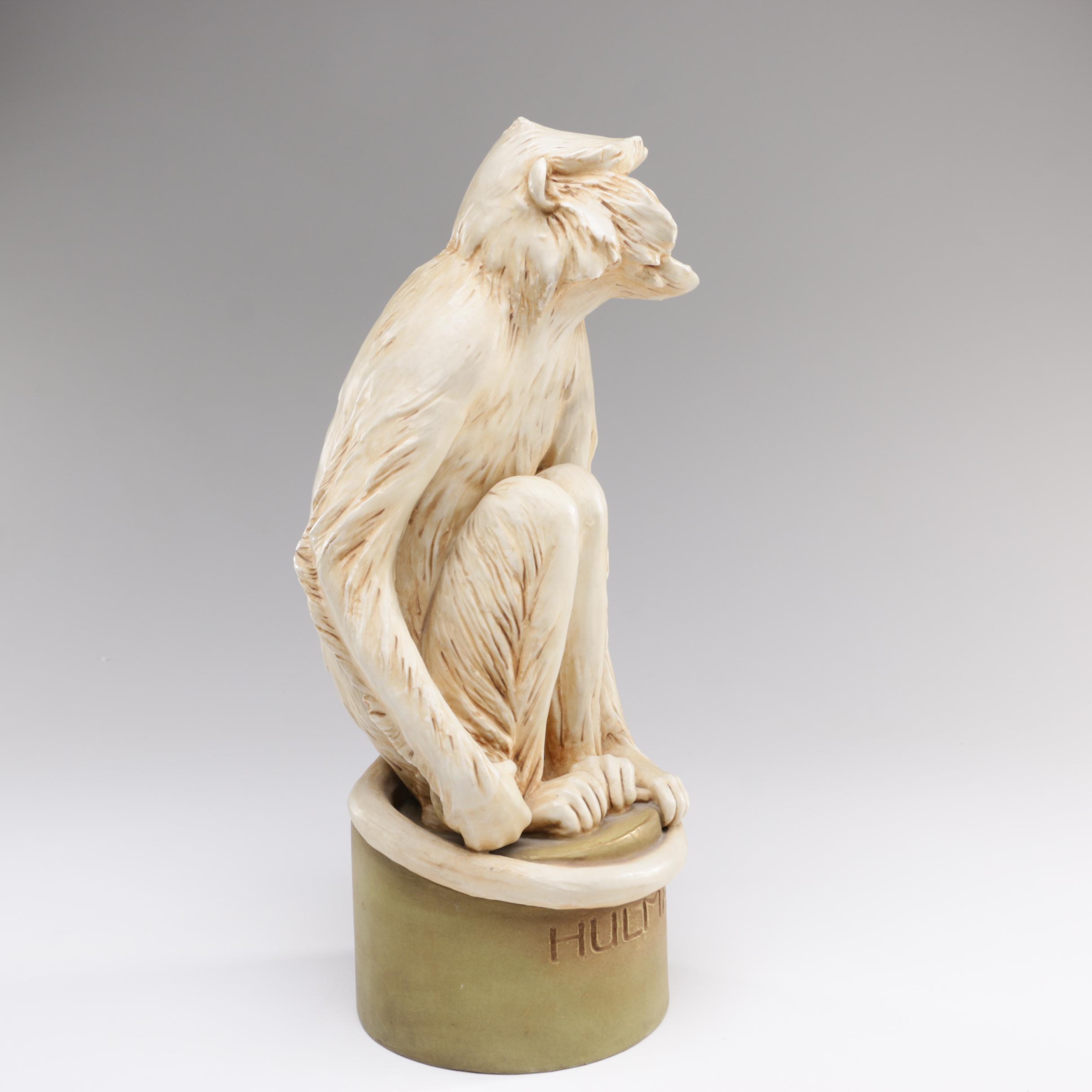 Royal Dux Bohemia Ceramic Monkey Statue "Hulman"