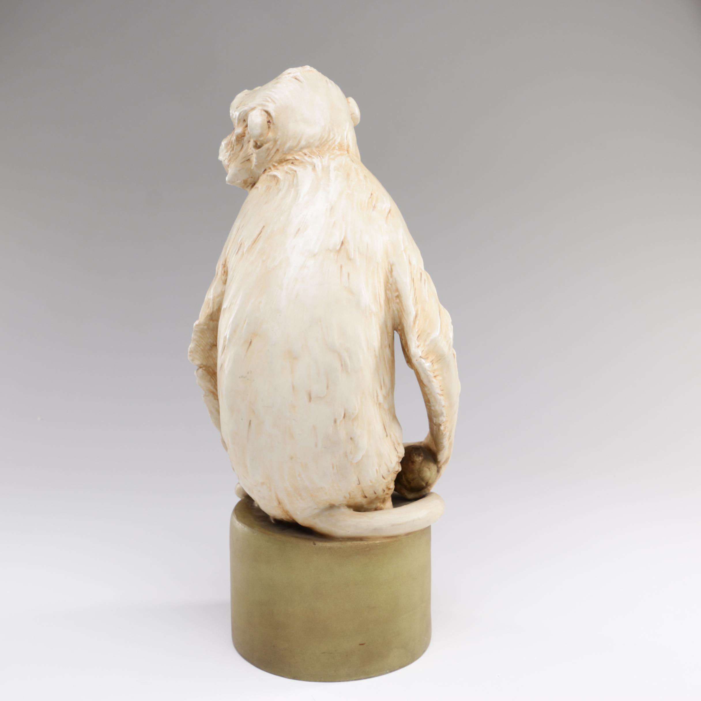 Royal Dux Bohemia Ceramic Monkey Statue "Hulman"