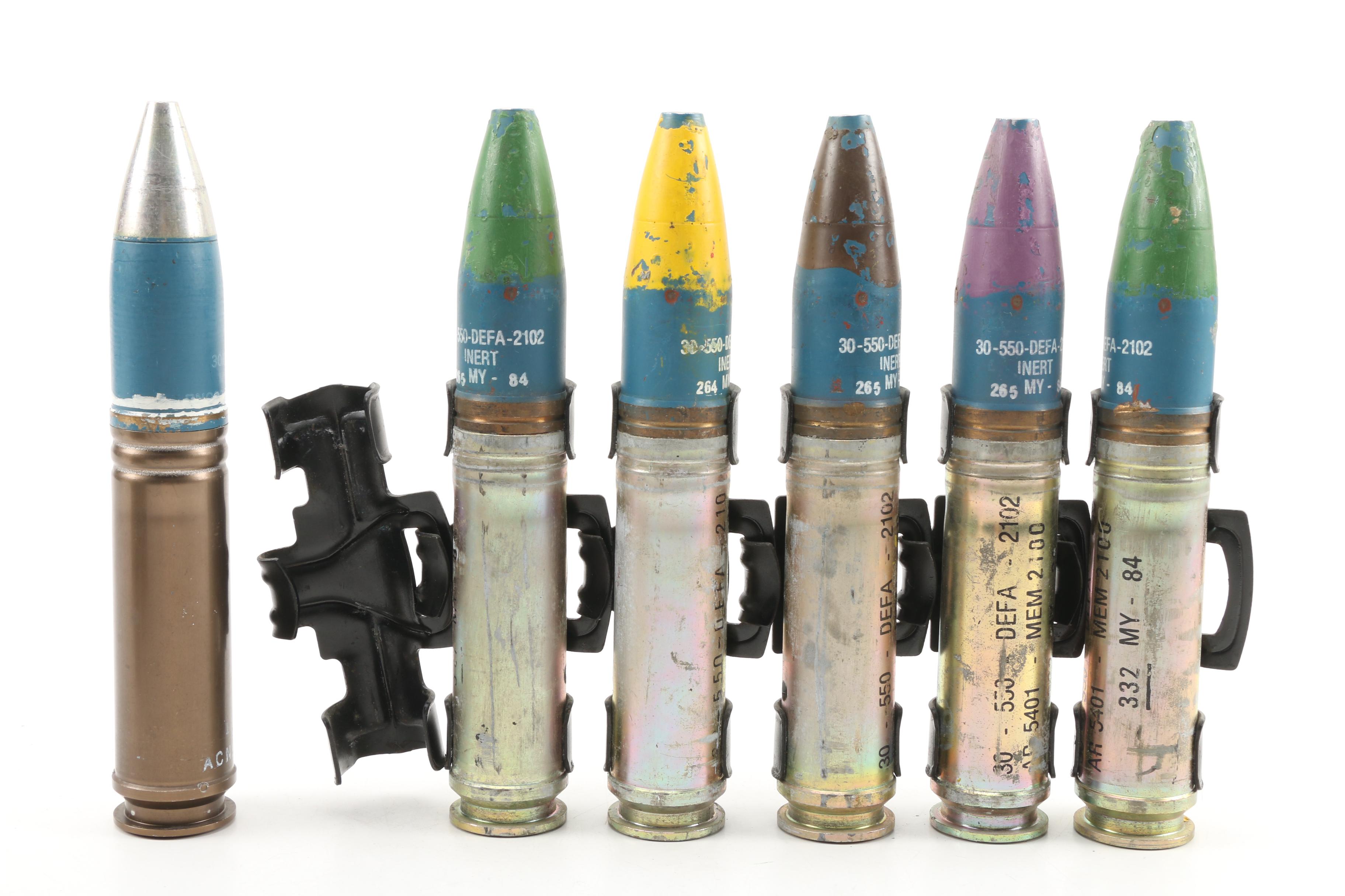 Inert Korean War Era Chain Gun Artillery Projectiles