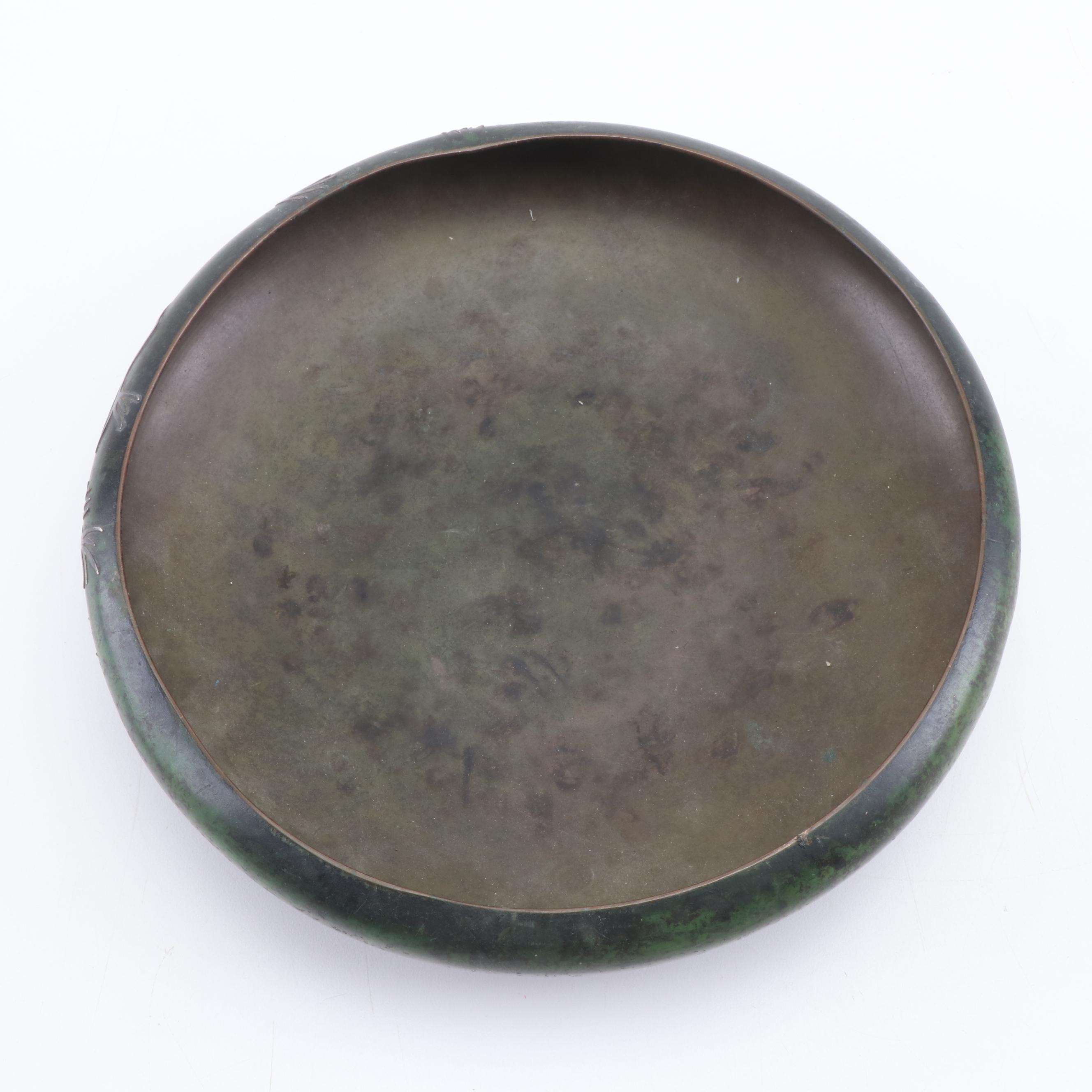 Otto Heintz for Heintz Art Metal Shop Sterling Silver on Bronze Bowl