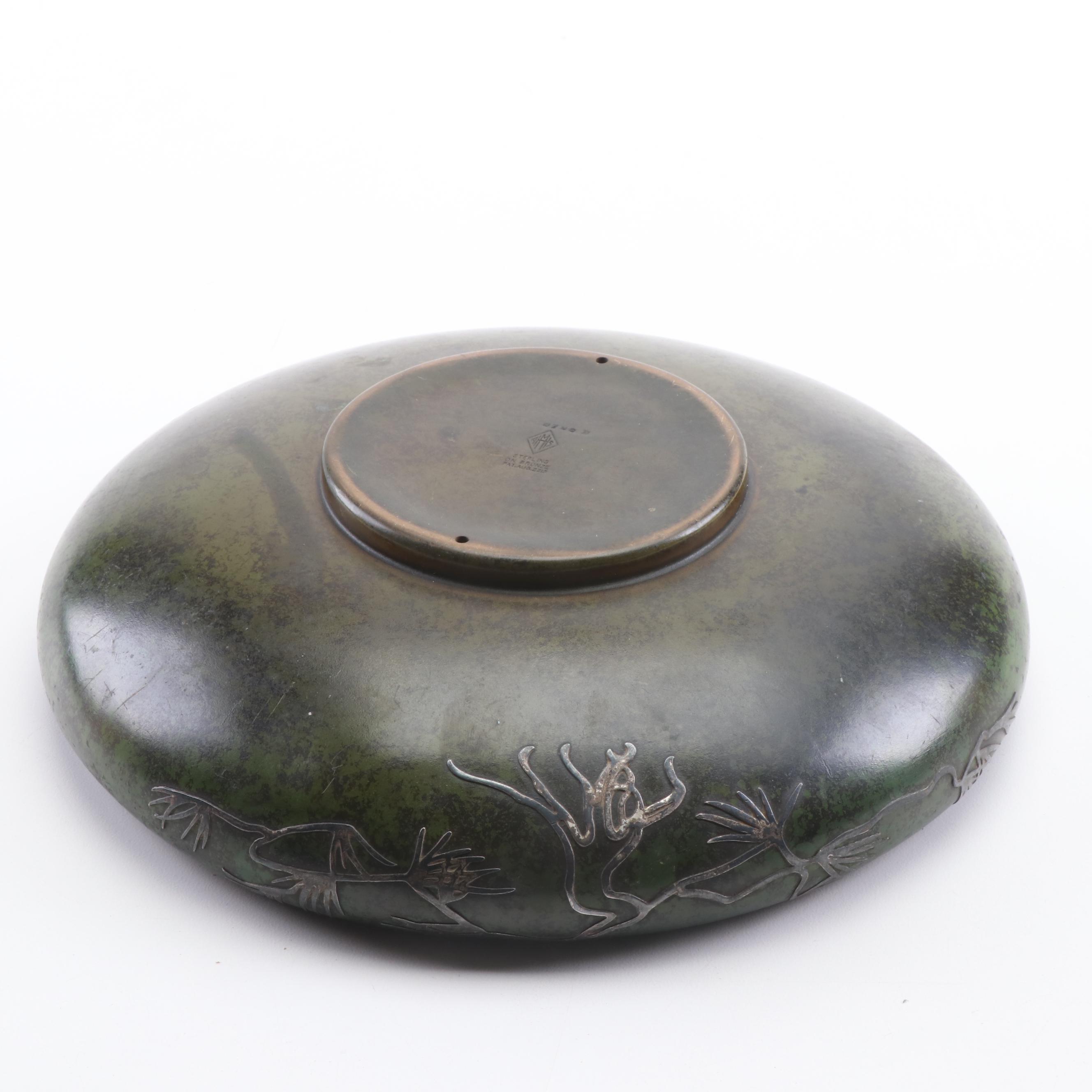 Otto Heintz for Heintz Art Metal Shop Sterling Silver on Bronze Bowl