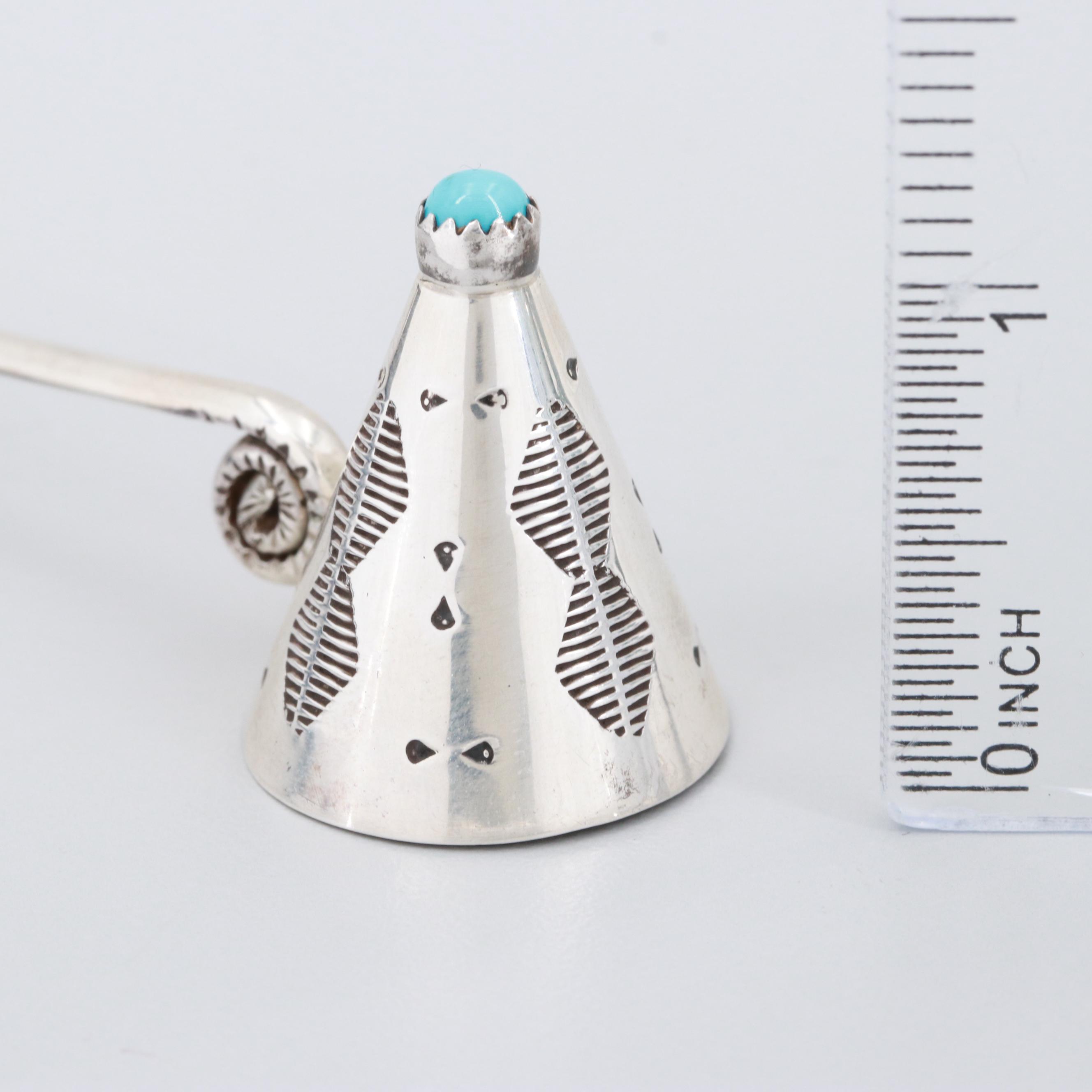 Meso-American Style Sterling Pendants and Southwestern Turquoise Candle Snuffer