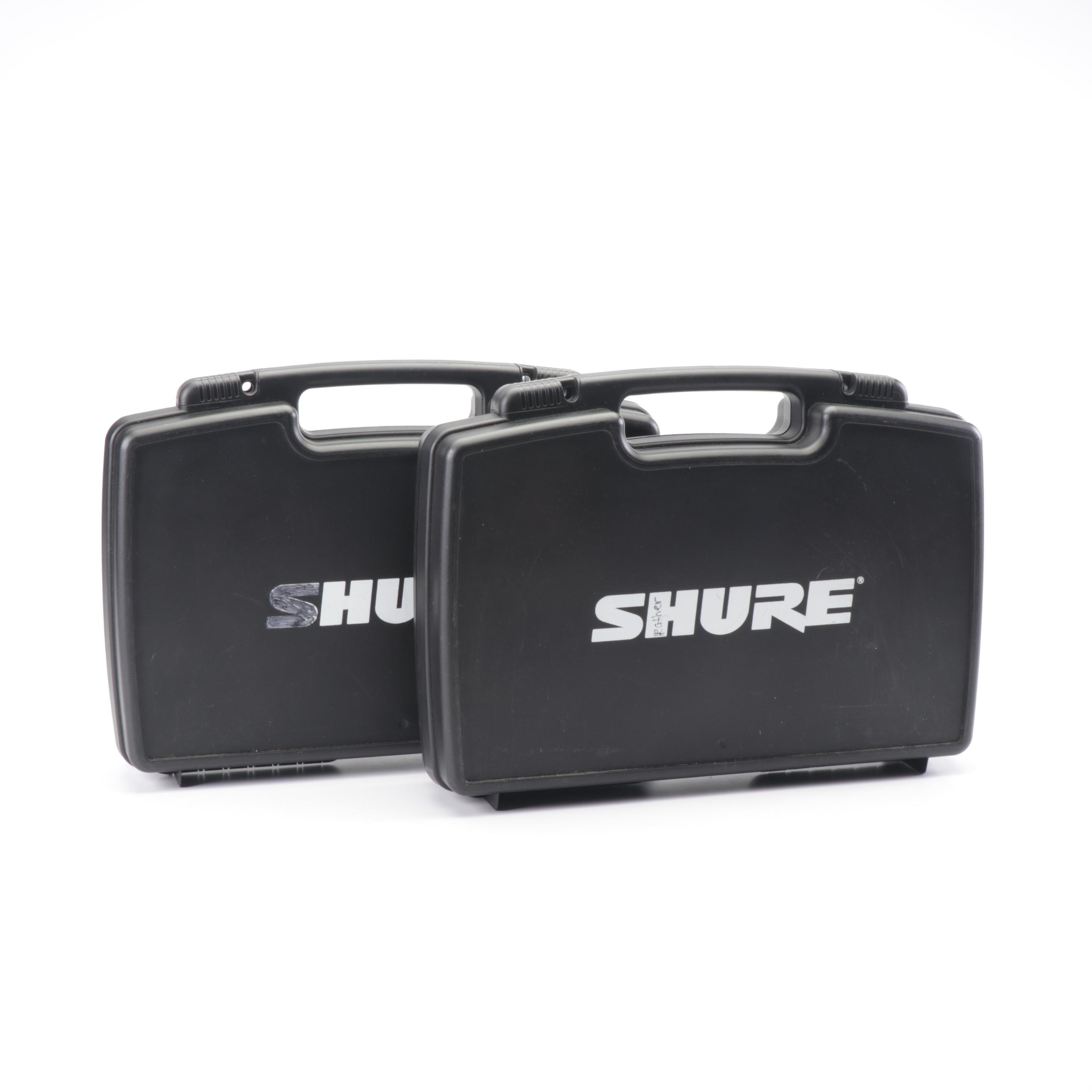 Pair of Shure T4N Wireless Guitar Receiver and Headsets