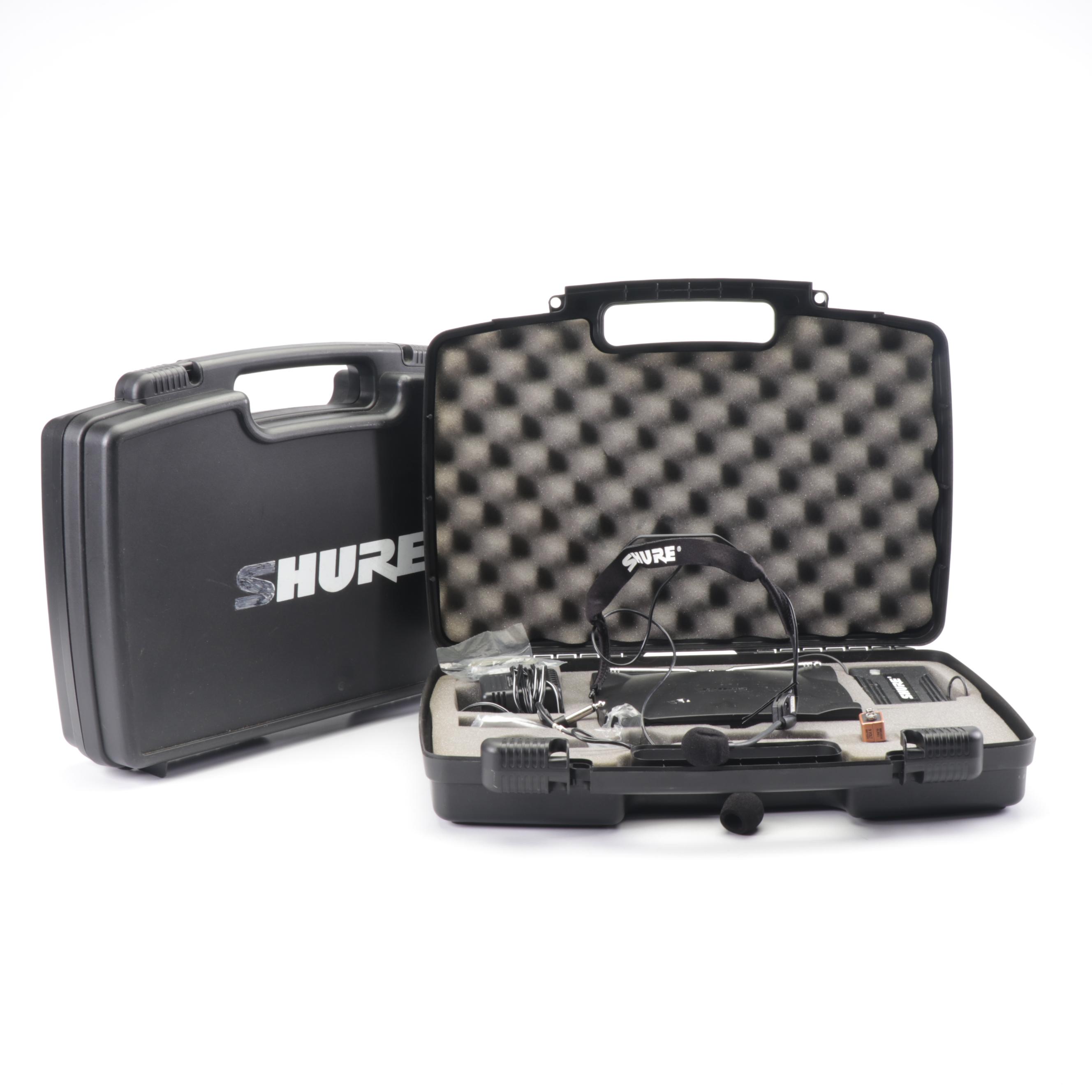 Pair of Shure T4N Wireless Guitar Receiver and Headsets