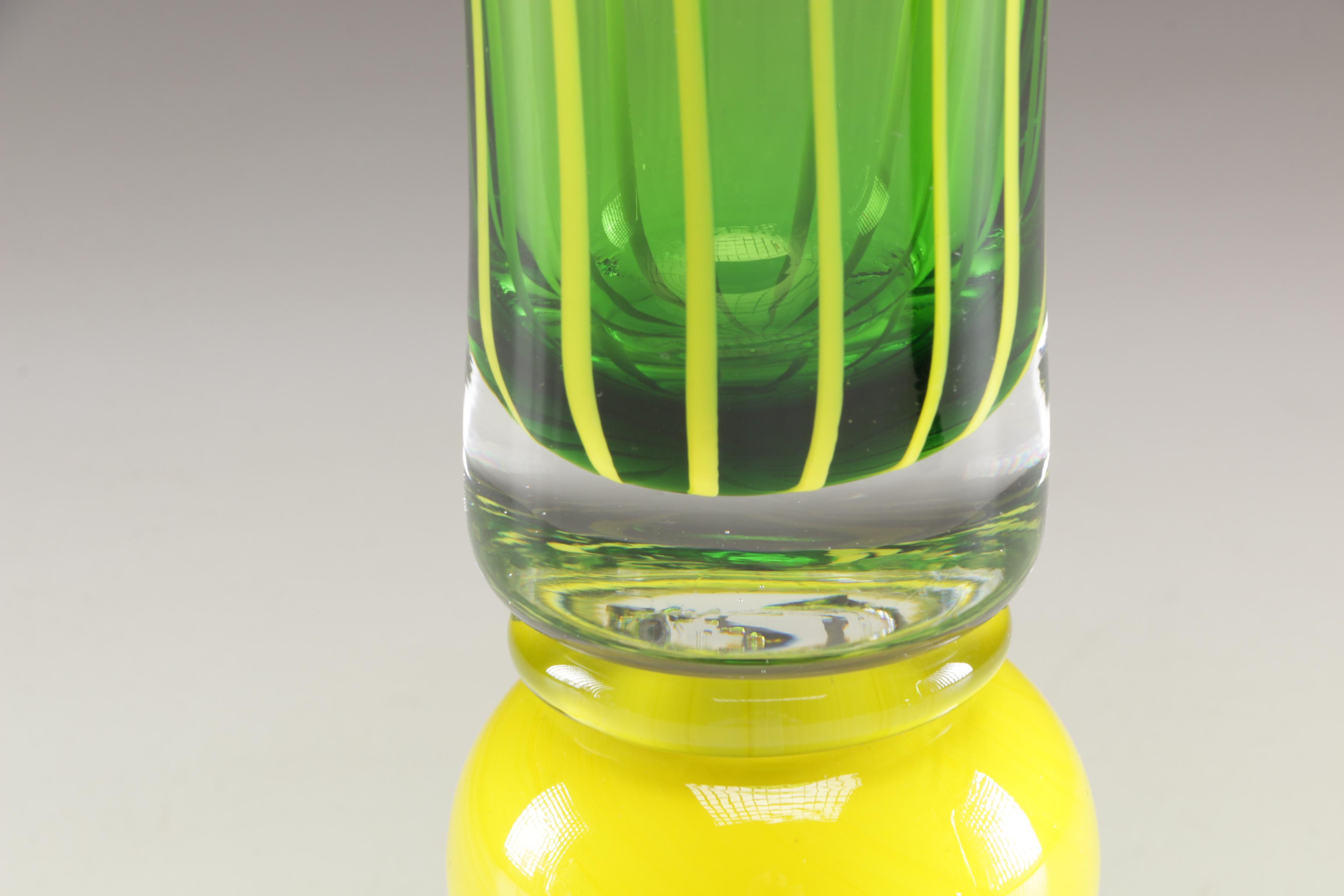 A Pair of Art Glass Vases