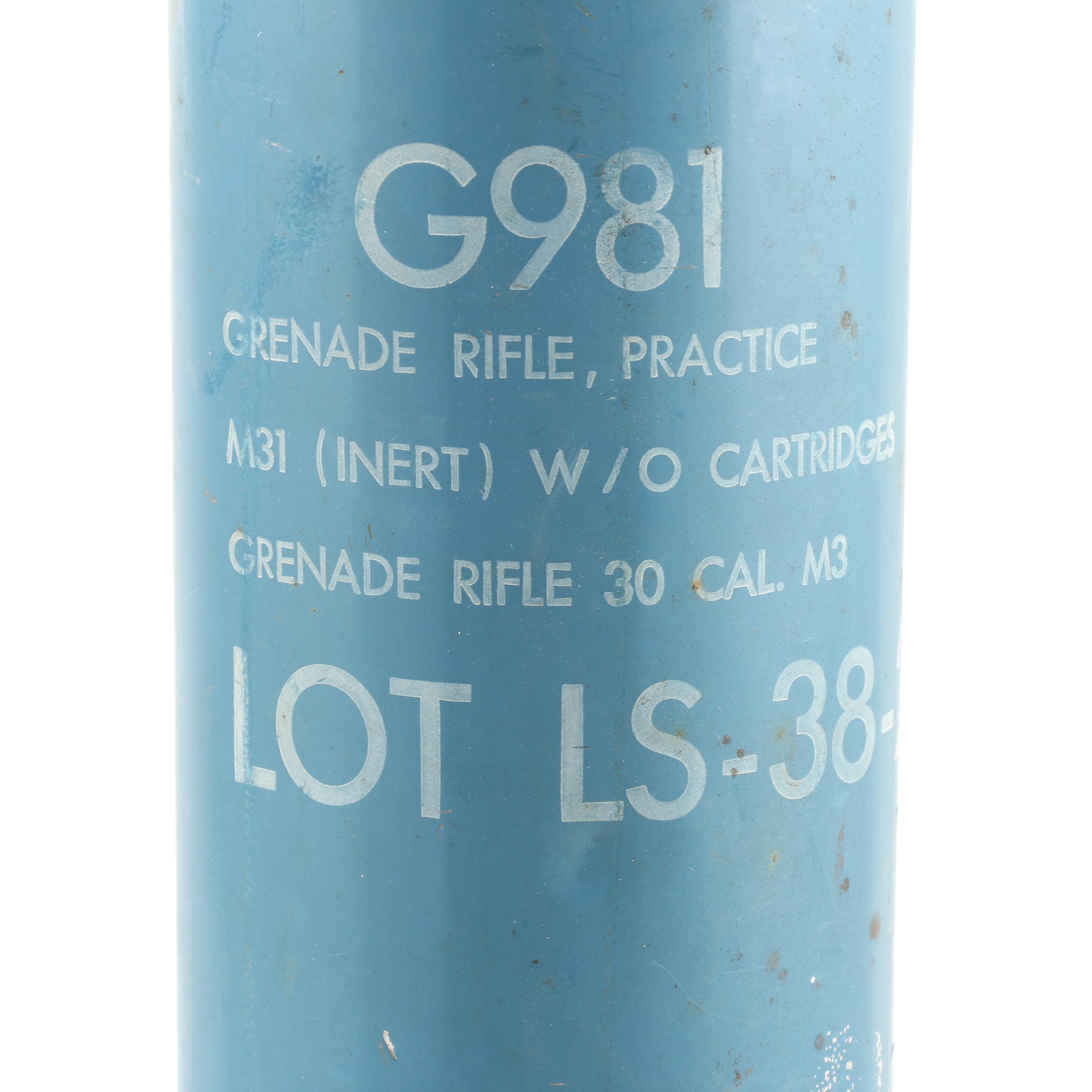 American Vietnam War Era M31 Inert 30 Caliber Rifle Grenade in Canister