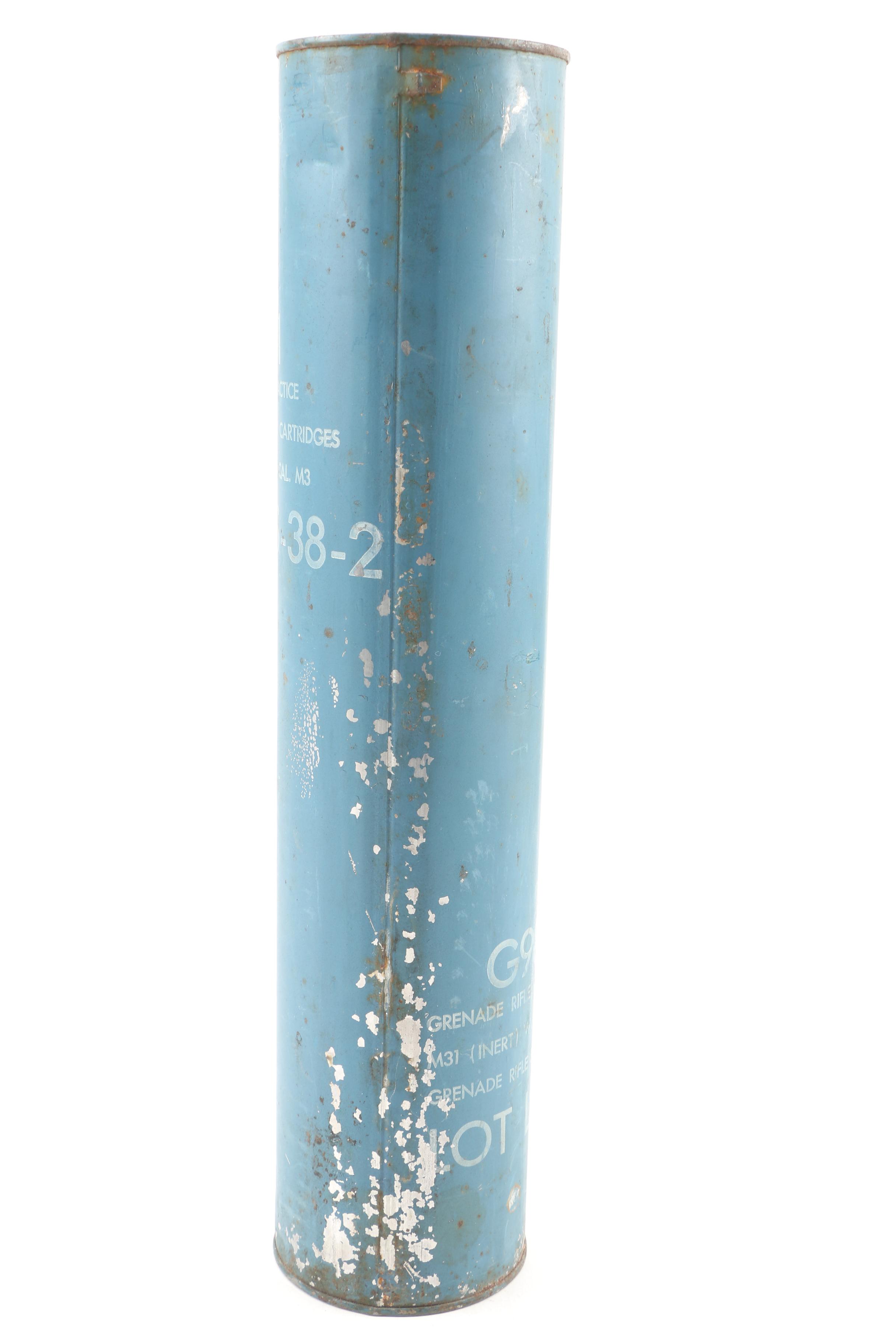 American Vietnam War Era M31 Inert 30 Caliber Rifle Grenade in Canister